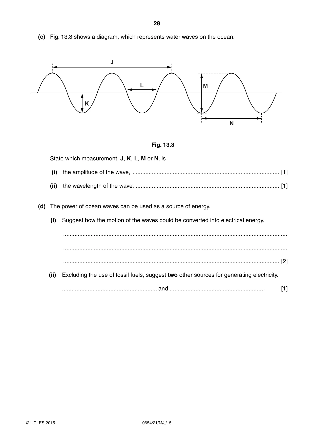 Cambridge IGCSE Sciences - Co-ordinated (Double) 0654 2015 May/June Paper 2 · Variant 1 question paper, page 28 of 32