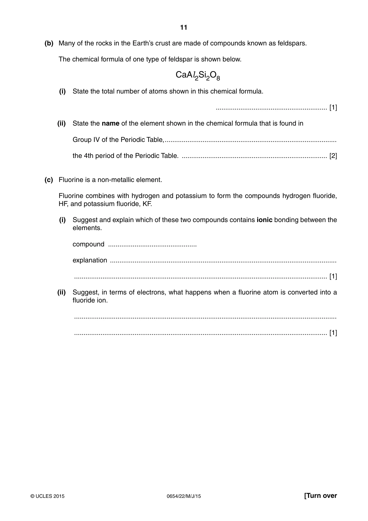 Cambridge IGCSE Sciences - Co-ordinated (Double) 0654 2015 May/June Paper 2 · Variant 2 question paper, page 11 of 28