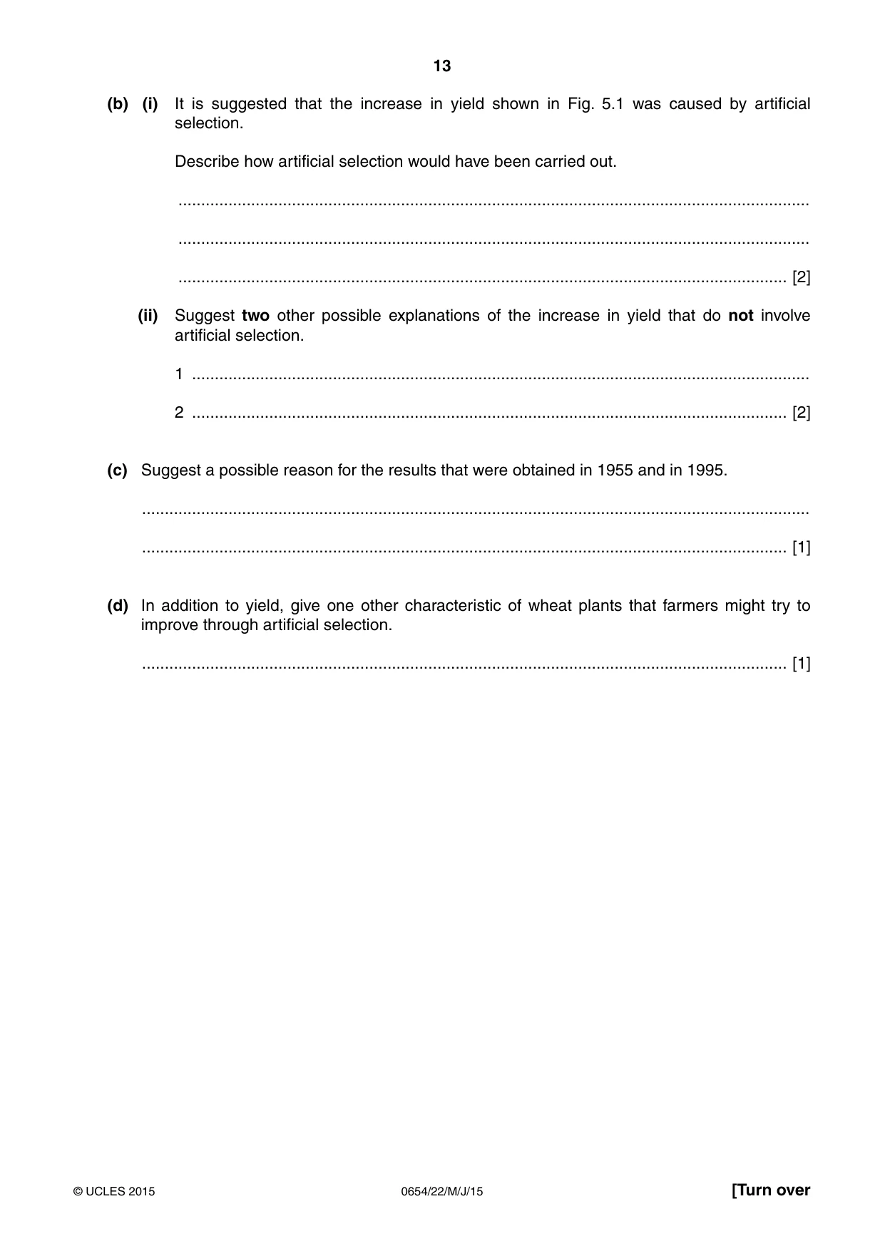 Cambridge IGCSE Sciences - Co-ordinated (Double) 0654 2015 May/June Paper 2 · Variant 2 question paper, page 13 of 28