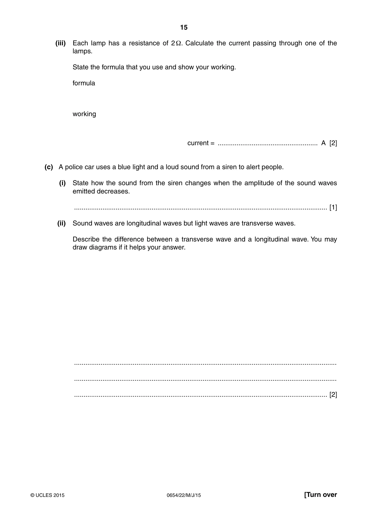 Cambridge IGCSE Sciences - Co-ordinated (Double) 0654 2015 May/June Paper 2 · Variant 2 question paper, page 15 of 28