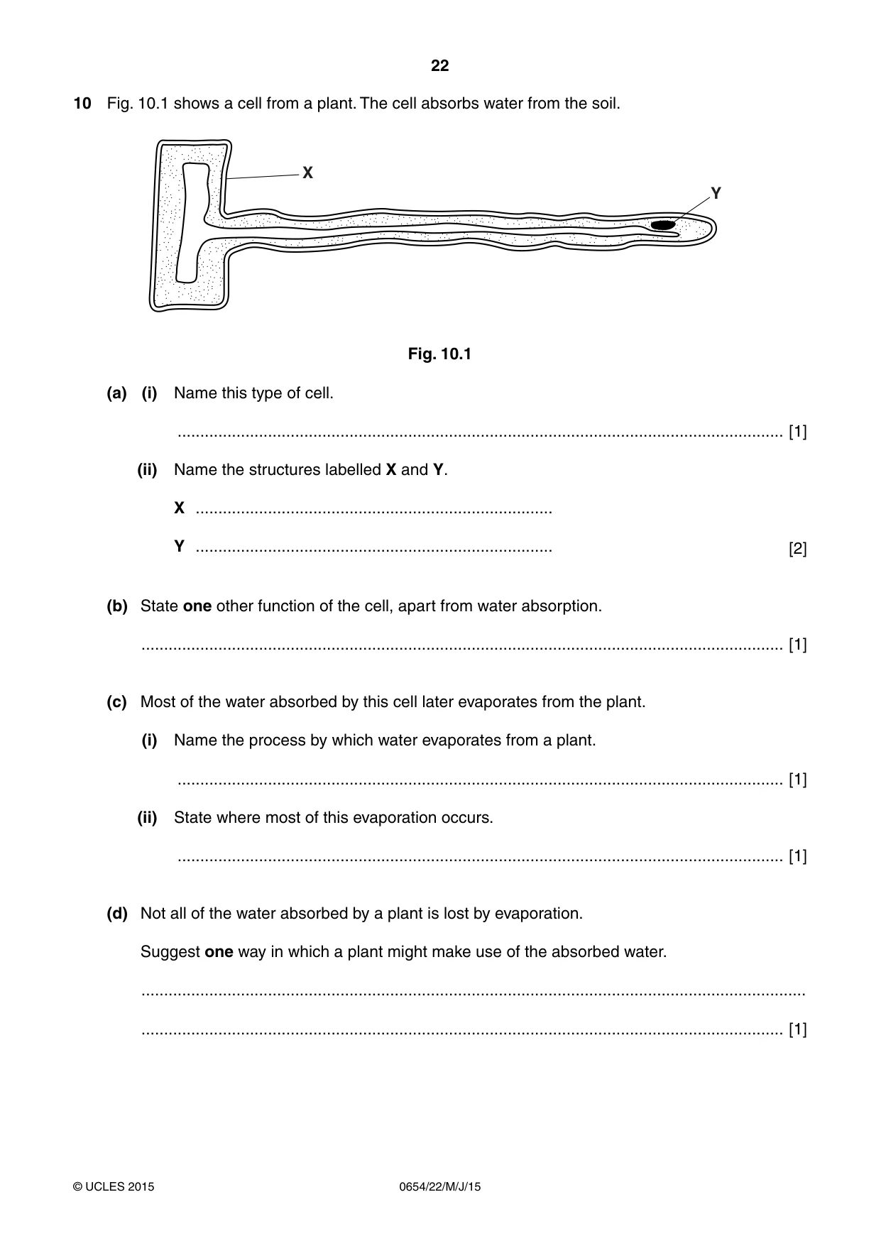 Cambridge IGCSE Sciences - Co-ordinated (Double) 0654 2015 May/June Paper 2 · Variant 2 question paper, page 22 of 28
