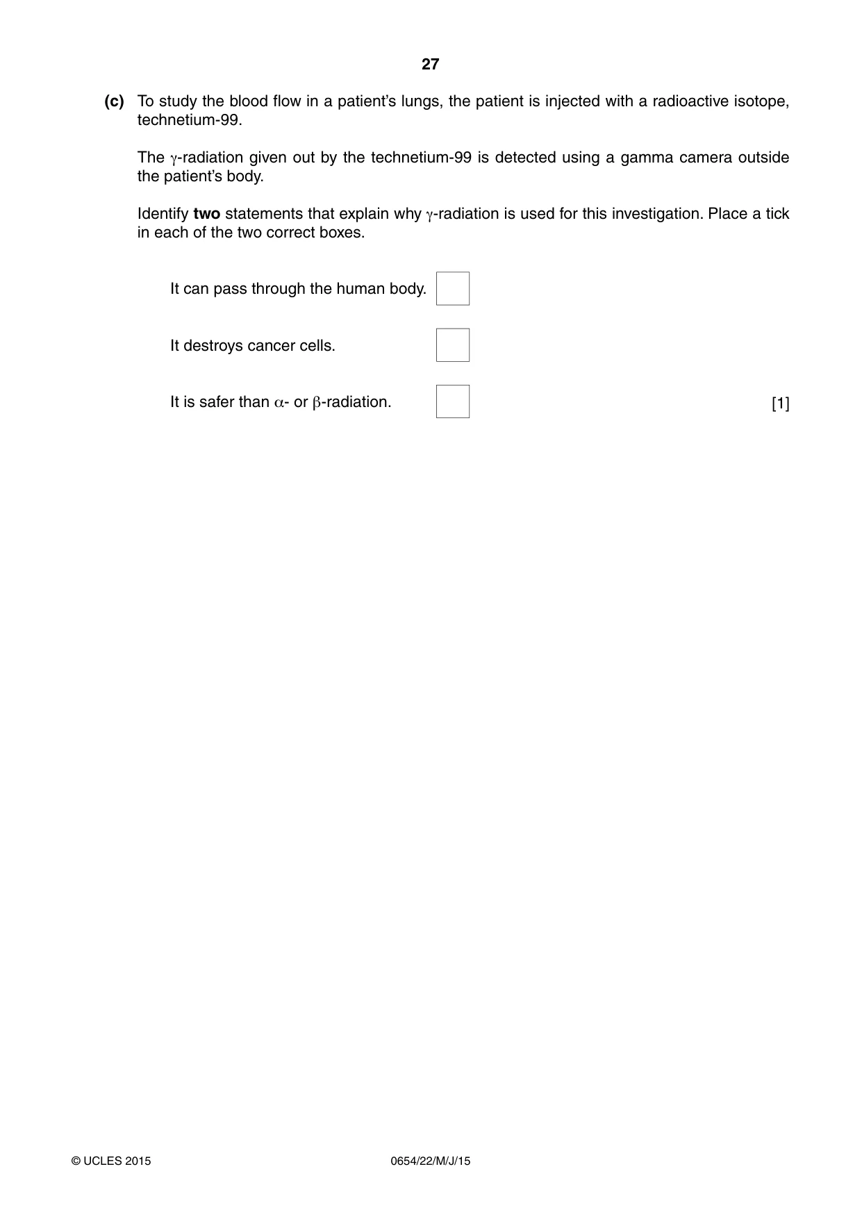 Cambridge IGCSE Sciences - Co-ordinated (Double) 0654 2015 May/June Paper 2 · Variant 2 question paper, page 27 of 28