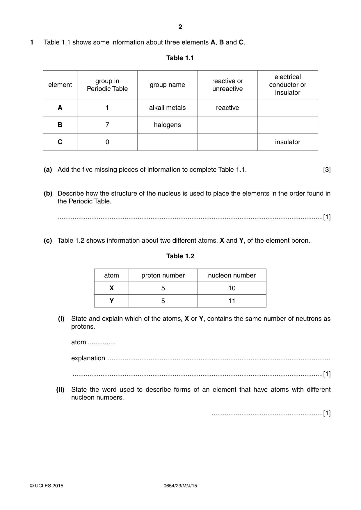 Cambridge IGCSE Sciences - Co-ordinated (Double) 0654 2015 May/June Paper 2 · Variant 3 question paper, page 2 of 28