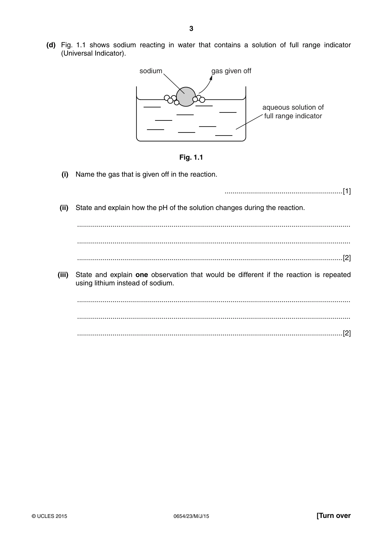 Cambridge IGCSE Sciences - Co-ordinated (Double) 0654 2015 May/June Paper 2 · Variant 3 question paper, page 3 of 28