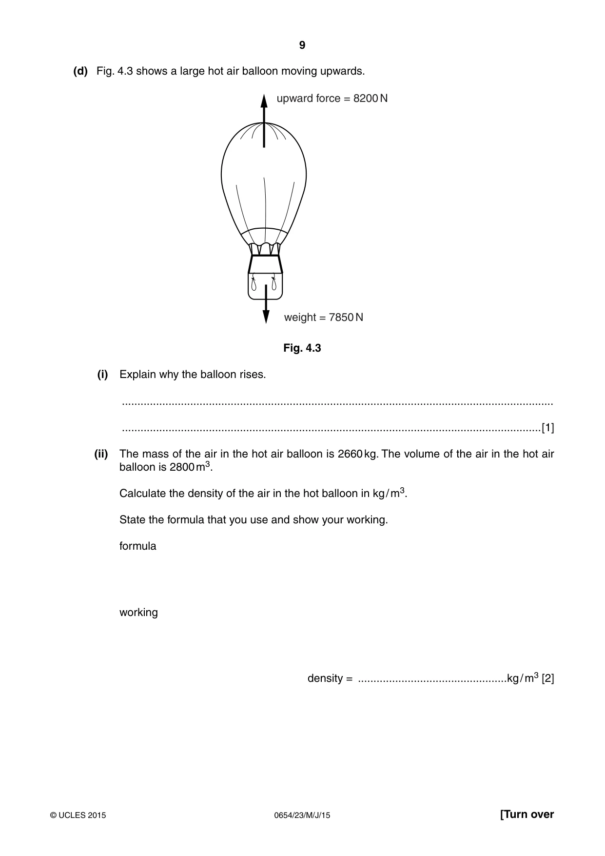Cambridge IGCSE Sciences - Co-ordinated (Double) 0654 2015 May/June Paper 2 · Variant 3 question paper, page 9 of 28