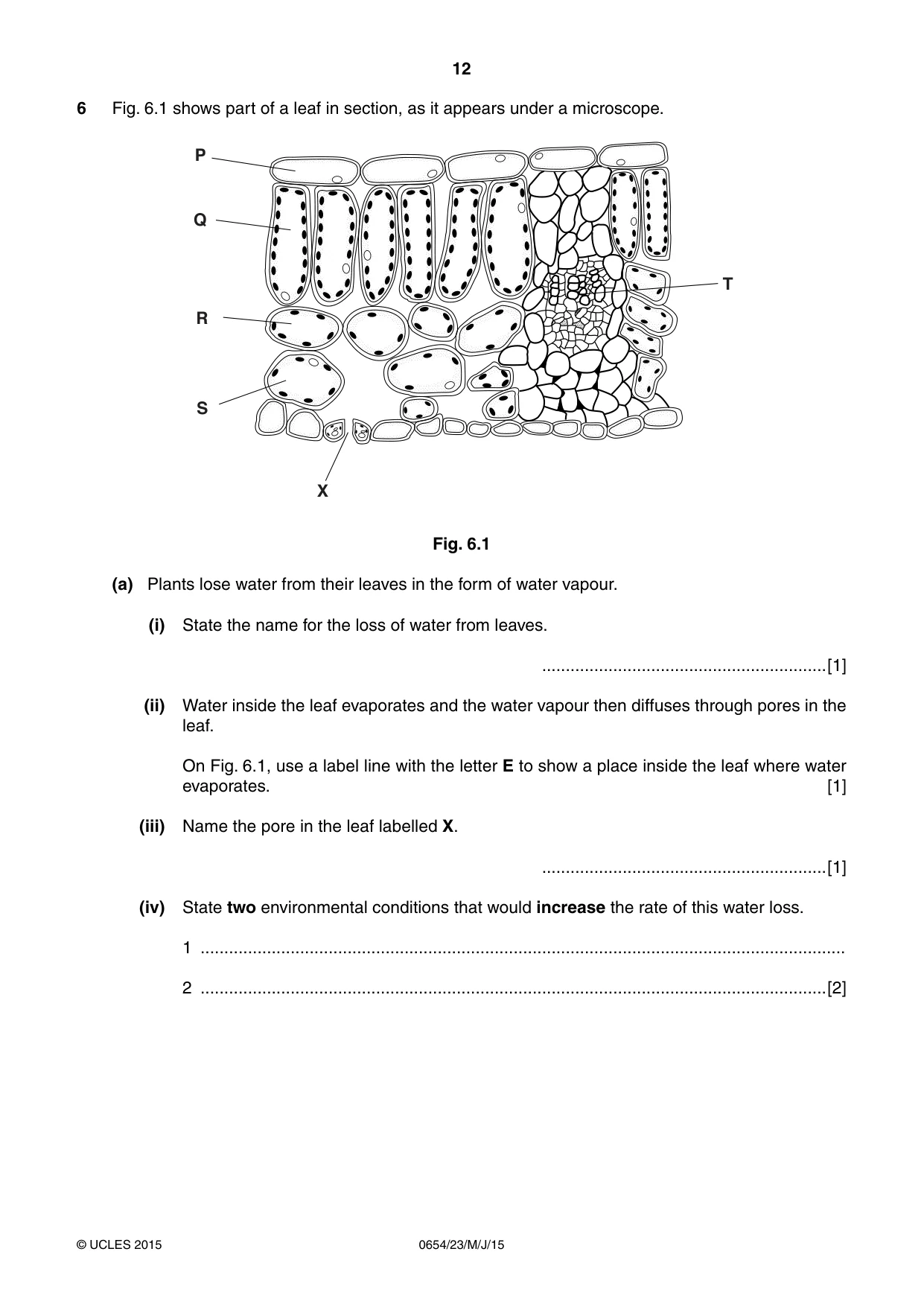 Cambridge IGCSE Sciences - Co-ordinated (Double) 0654 2015 May/June Paper 2 · Variant 3 question paper, page 12 of 28