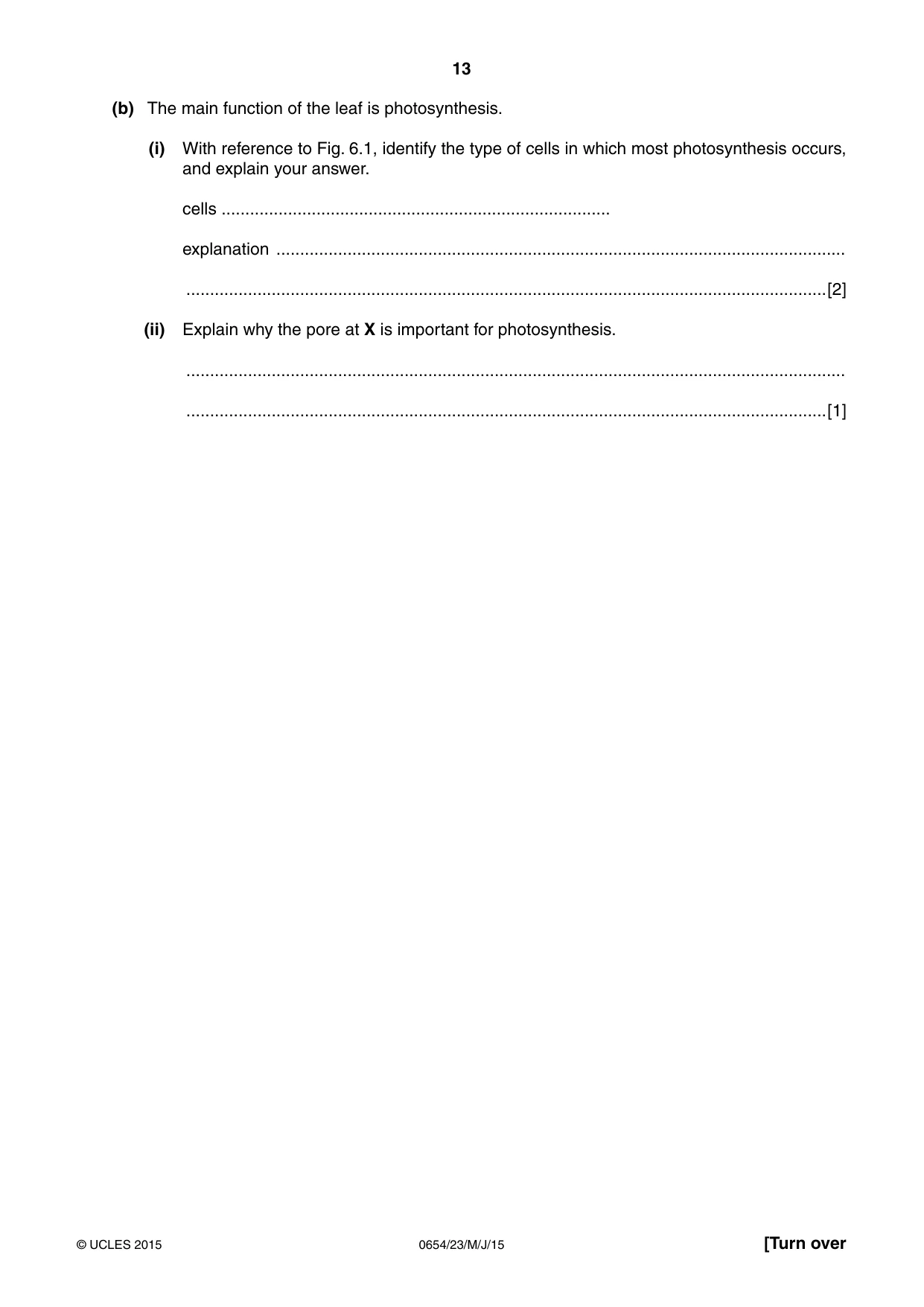 Cambridge IGCSE Sciences - Co-ordinated (Double) 0654 2015 May/June Paper 2 · Variant 3 question paper, page 13 of 28