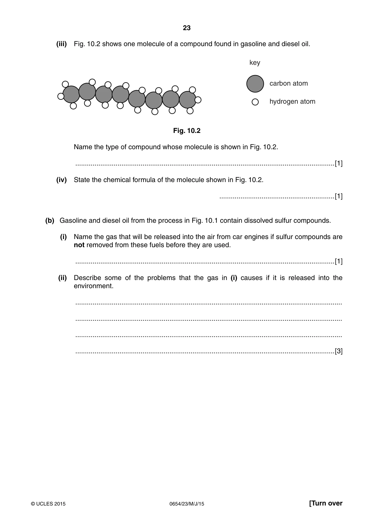 Cambridge IGCSE Sciences - Co-ordinated (Double) 0654 2015 May/June Paper 2 · Variant 3 question paper, page 23 of 28