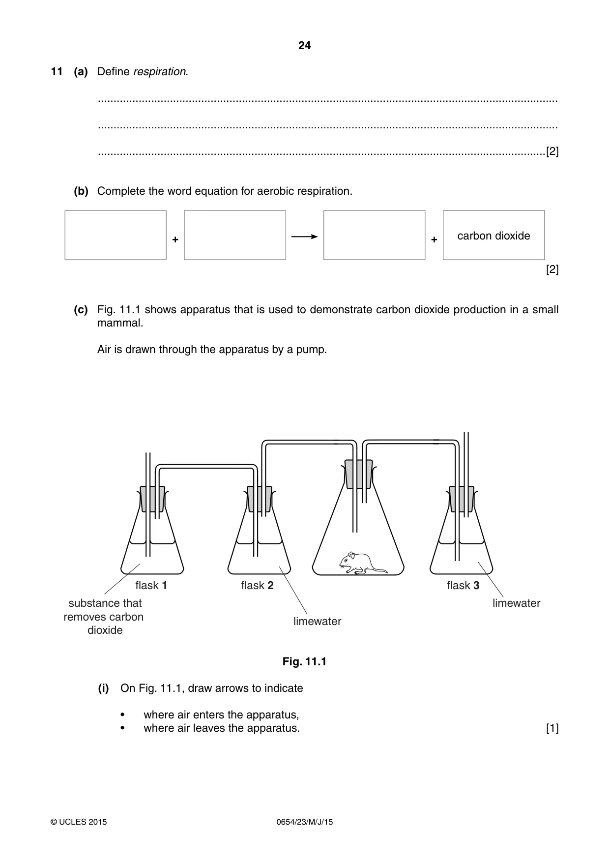 Cambridge IGCSE Sciences - Co-ordinated (Double) 0654 2015 May/June Paper 2 · Variant 3 question paper, page 24 of 28