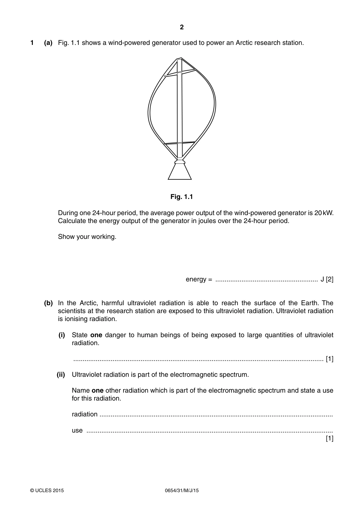 Cambridge IGCSE Sciences - Co-ordinated (Double) 0654 2015 May/June Paper 3 · Variant 1 question paper, page 2 of 32
