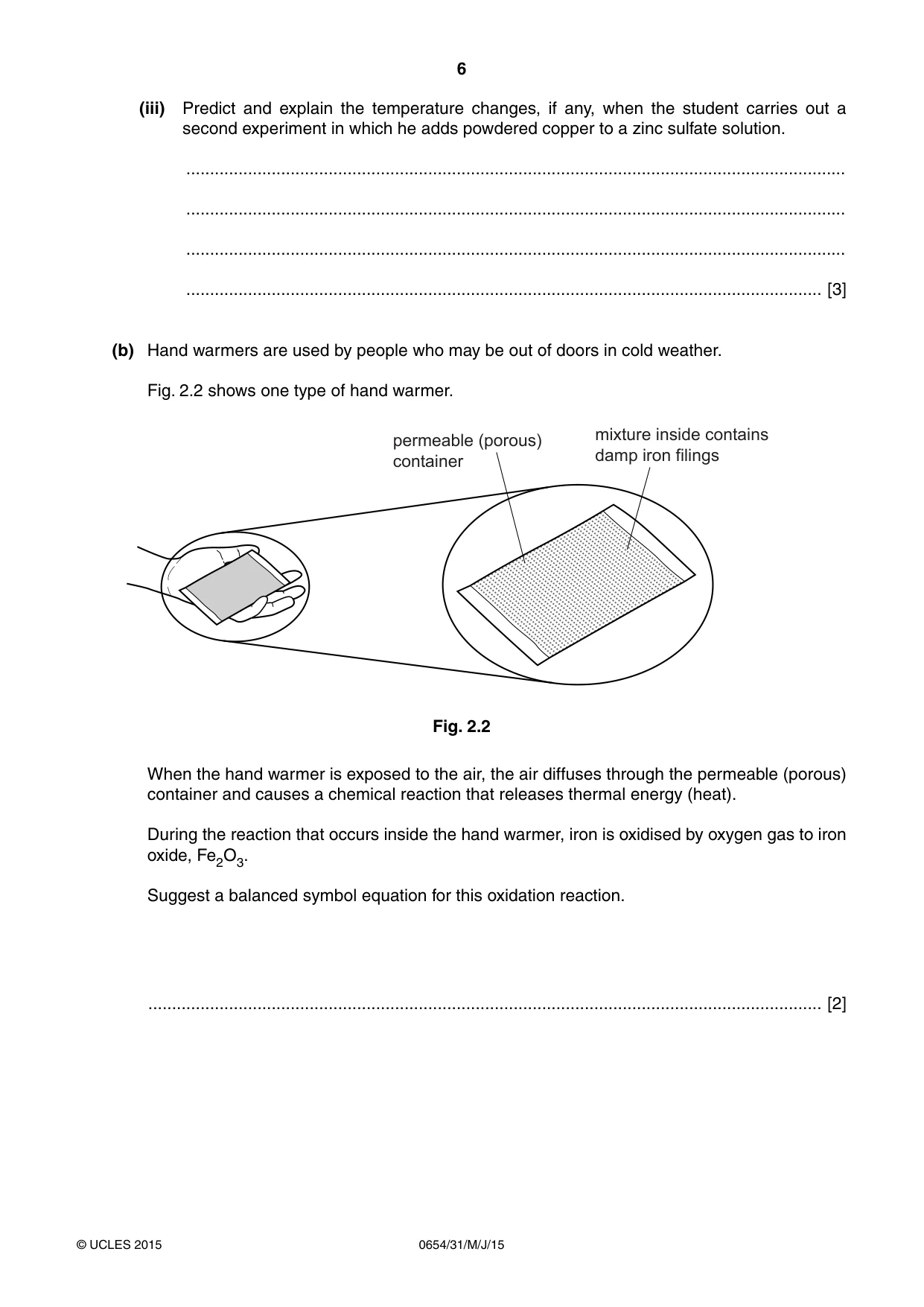Cambridge IGCSE Sciences - Co-ordinated (Double) 0654 2015 May/June Paper 3 · Variant 1 question paper, page 6 of 32