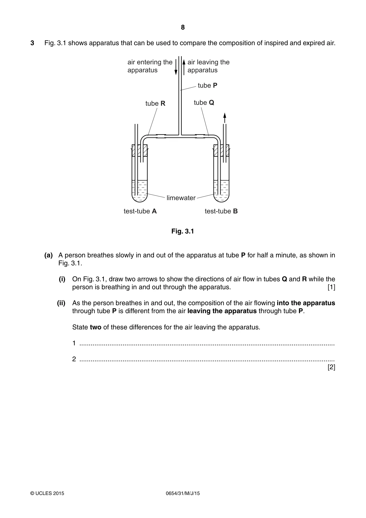 Cambridge IGCSE Sciences - Co-ordinated (Double) 0654 2015 May/June Paper 3 · Variant 1 question paper, page 8 of 32
