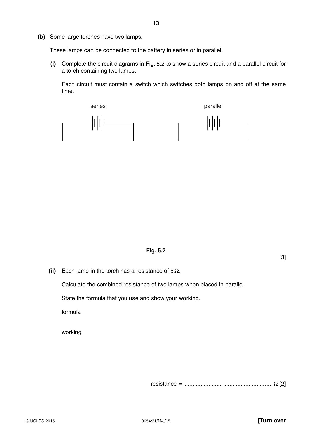 Cambridge IGCSE Sciences - Co-ordinated (Double) 0654 2015 May/June Paper 3 · Variant 1 question paper, page 13 of 32