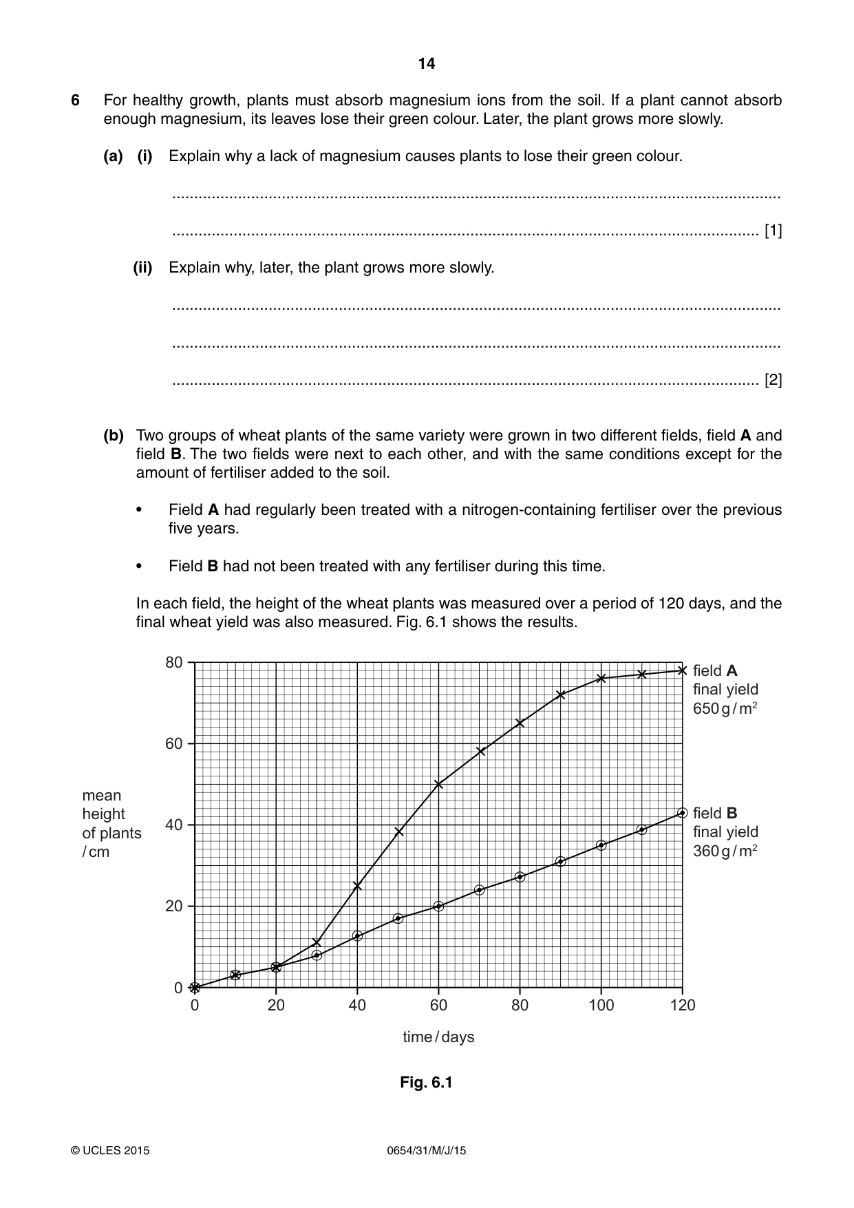 Cambridge IGCSE Sciences - Co-ordinated (Double) 0654 2015 May/June Paper 3 · Variant 1 question paper, page 14 of 32