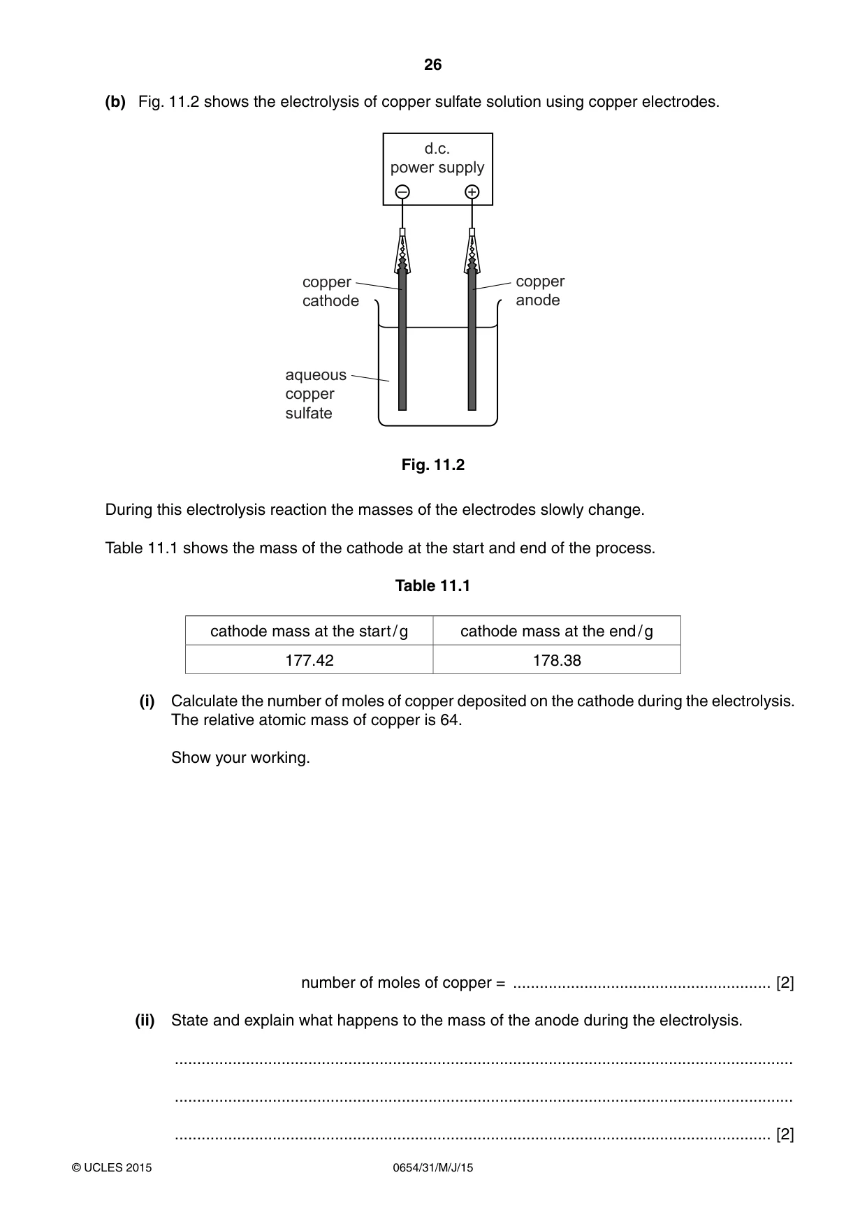 Cambridge IGCSE Sciences - Co-ordinated (Double) 0654 2015 May/June Paper 3 · Variant 1 question paper, page 26 of 32