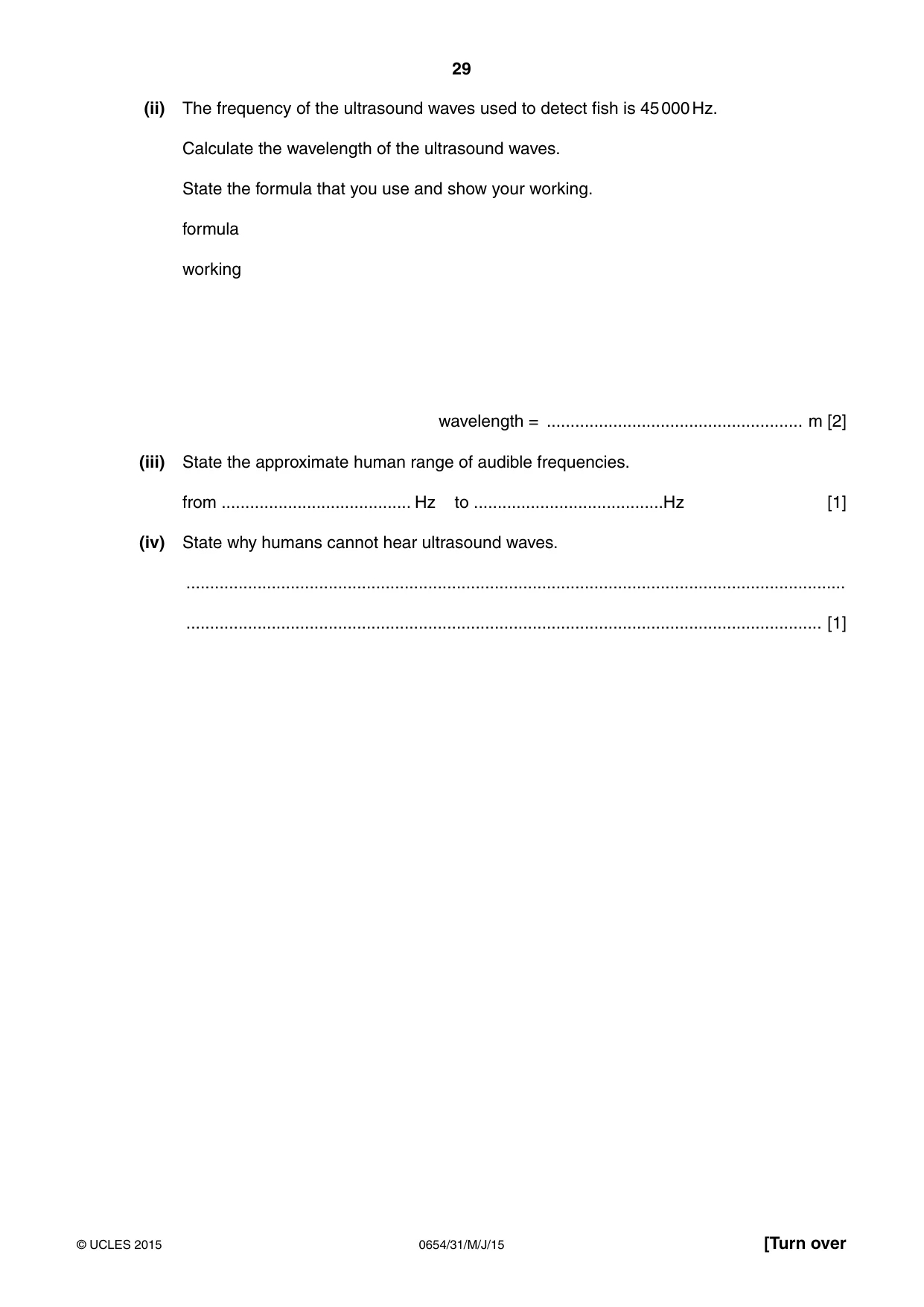 Cambridge IGCSE Sciences - Co-ordinated (Double) 0654 2015 May/June Paper 3 · Variant 1 question paper, page 29 of 32