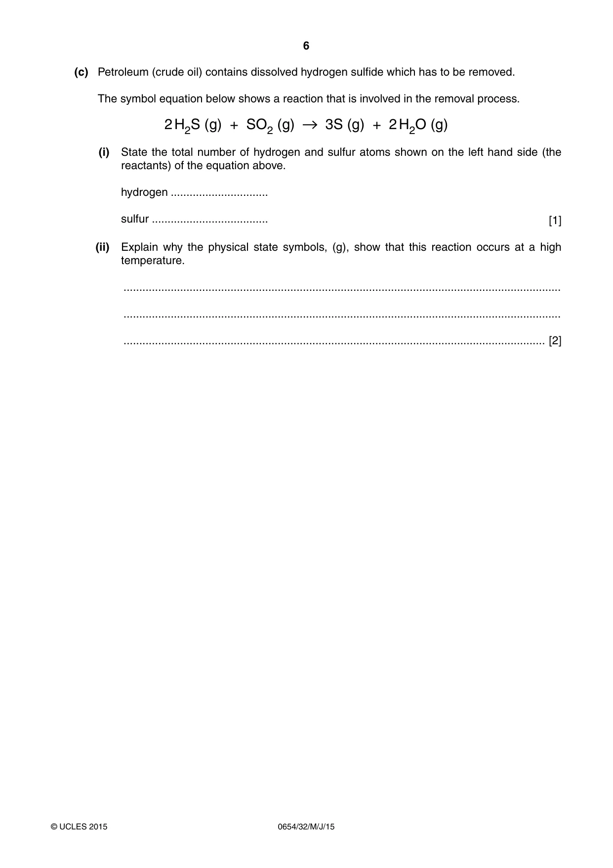 Cambridge IGCSE Sciences - Co-ordinated (Double) 0654 2015 May/June Paper 3 · Variant 2 question paper, page 6 of 32