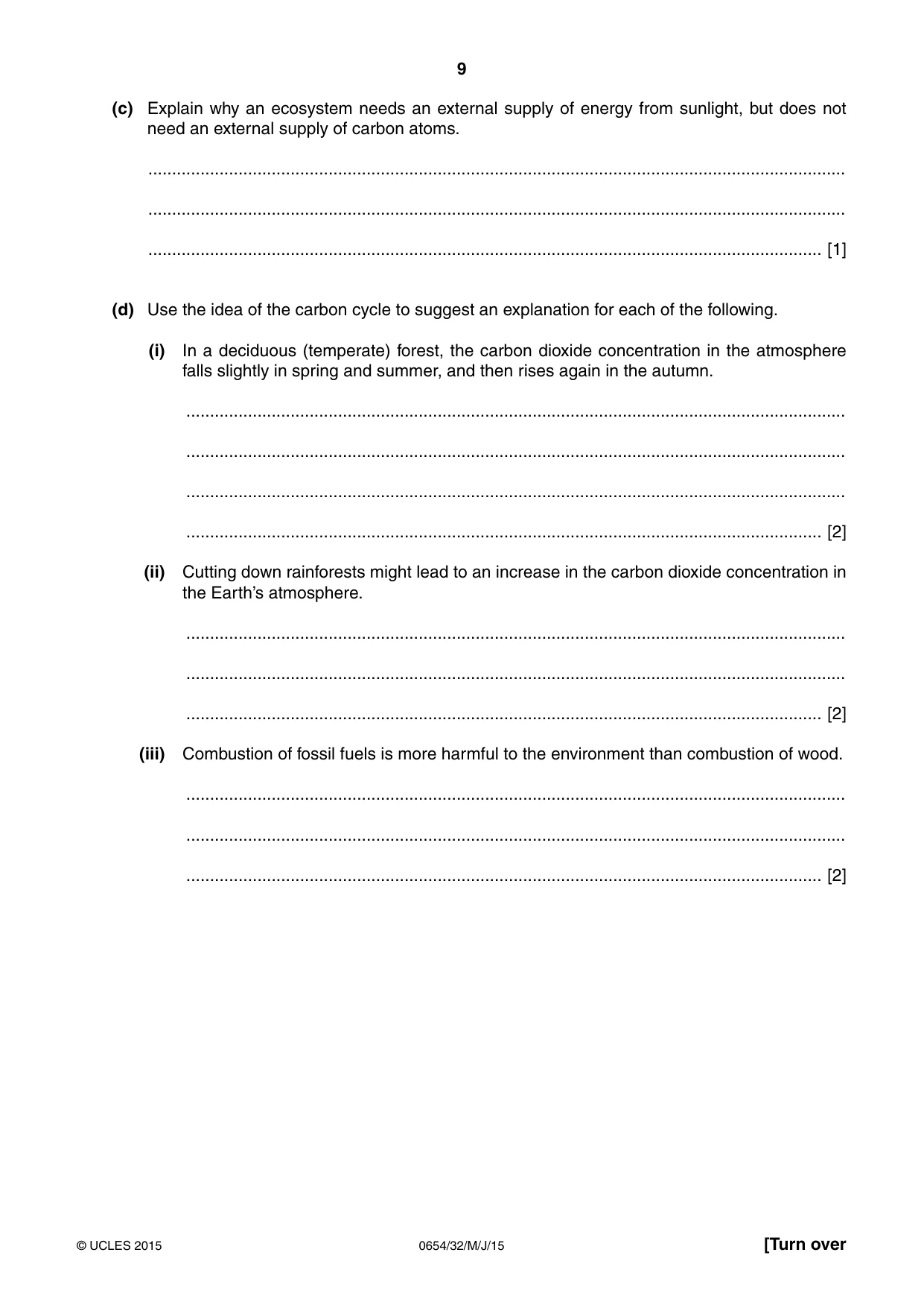 Cambridge IGCSE Sciences - Co-ordinated (Double) 0654 2015 May/June Paper 3 · Variant 2 question paper, page 9 of 32