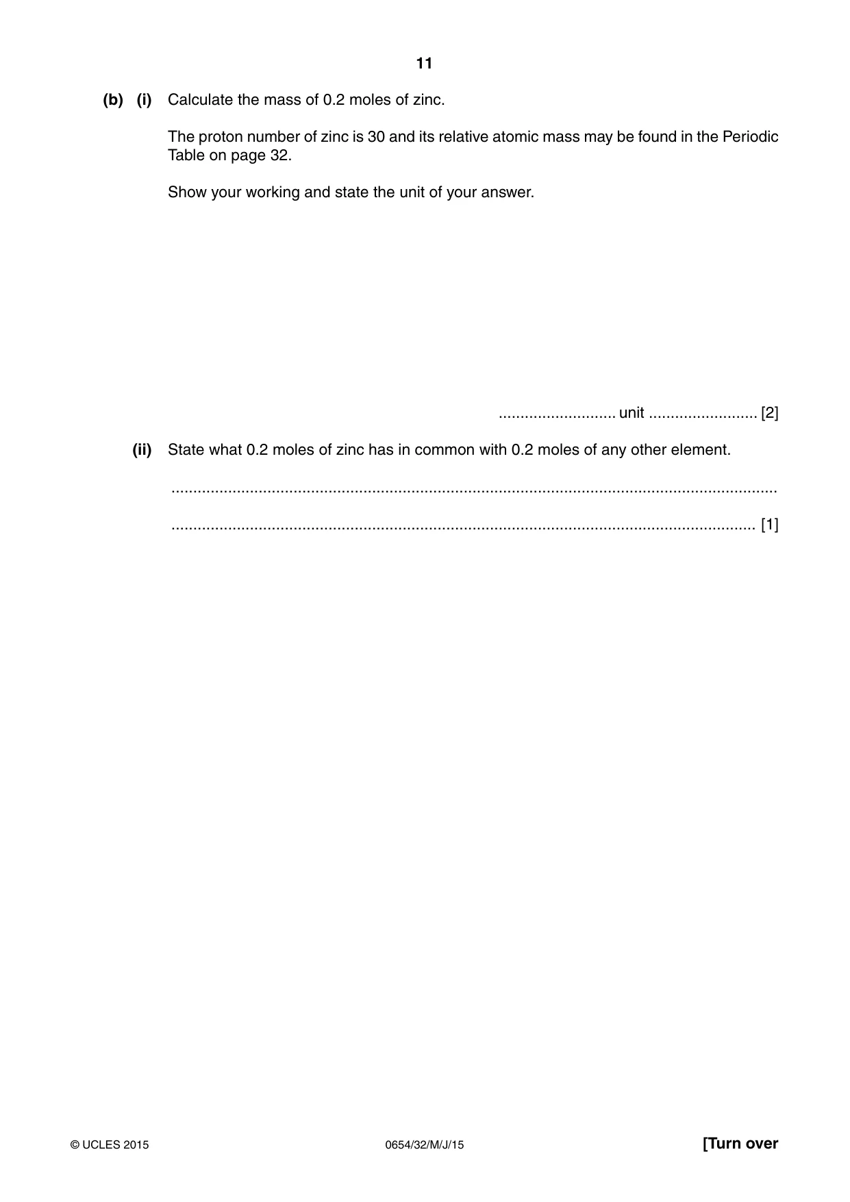 Cambridge IGCSE Sciences - Co-ordinated (Double) 0654 2015 May/June Paper 3 · Variant 2 question paper, page 11 of 32