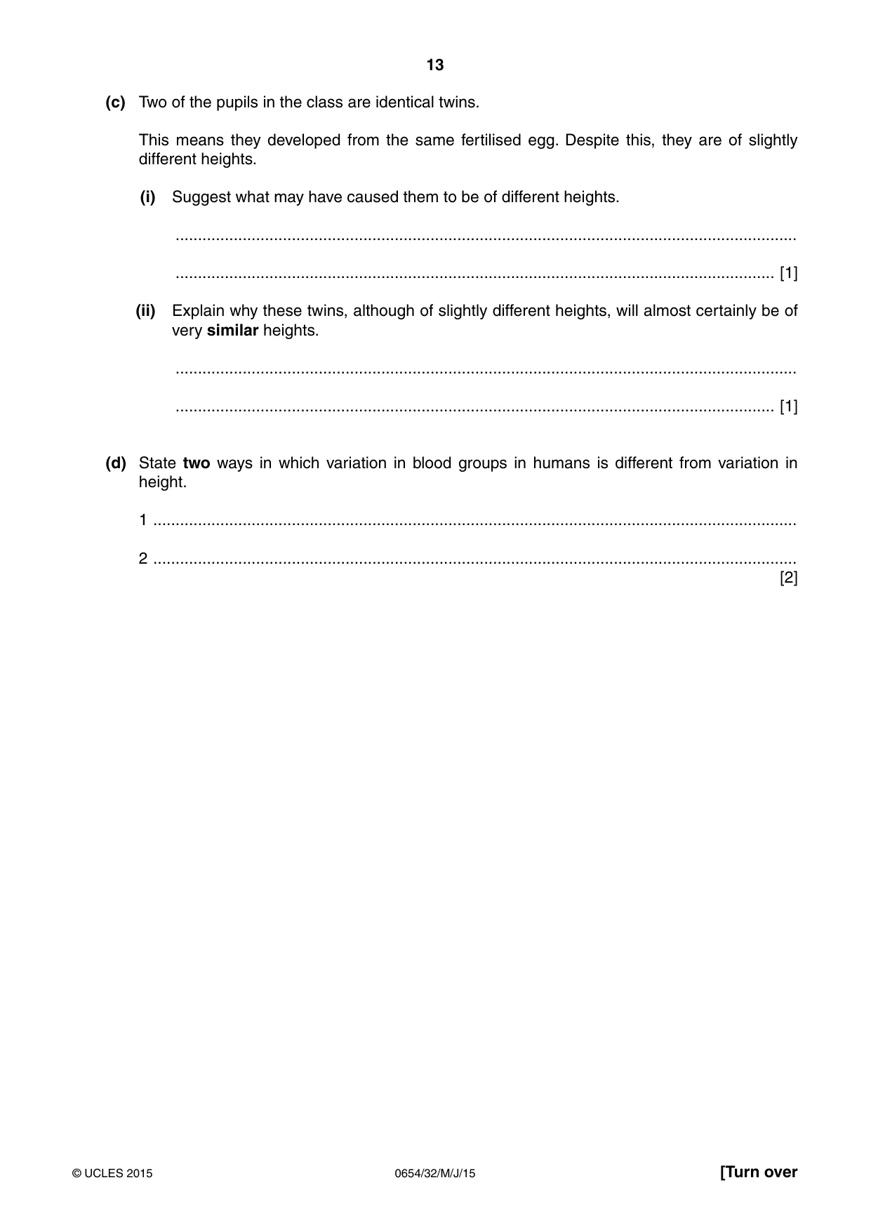 Cambridge IGCSE Sciences - Co-ordinated (Double) 0654 2015 May/June Paper 3 · Variant 2 question paper, page 13 of 32