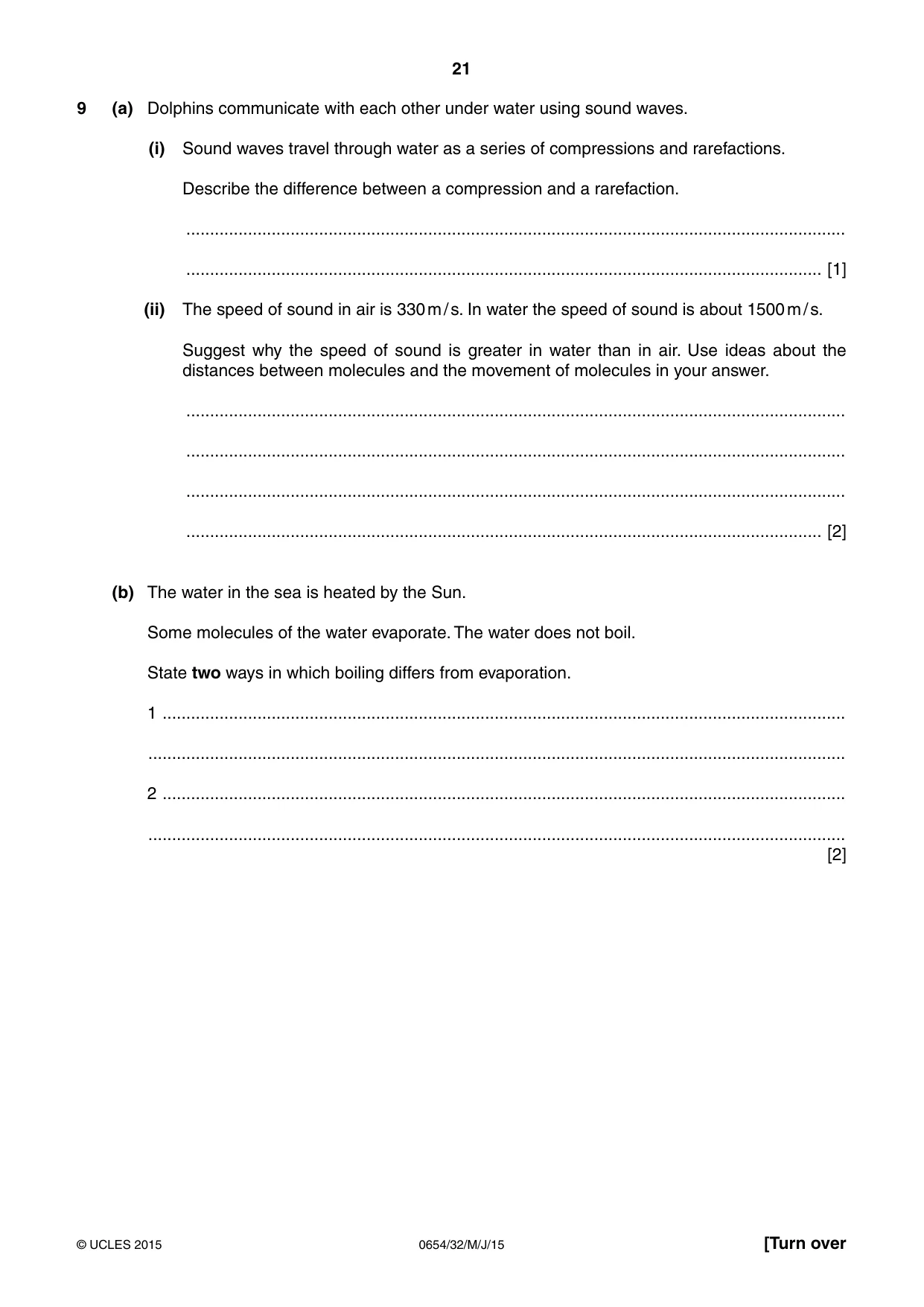 Cambridge IGCSE Sciences - Co-ordinated (Double) 0654 2015 May/June Paper 3 · Variant 2 question paper, page 21 of 32