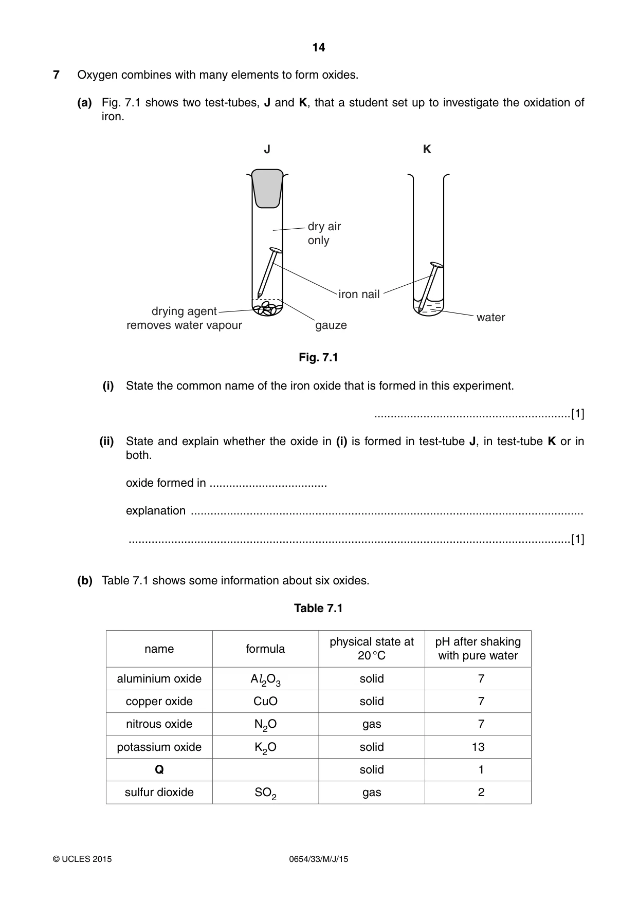 Cambridge IGCSE Sciences - Co-ordinated (Double) 0654 2015 May/June Paper 3 · Variant 3 question paper, page 14 of 28