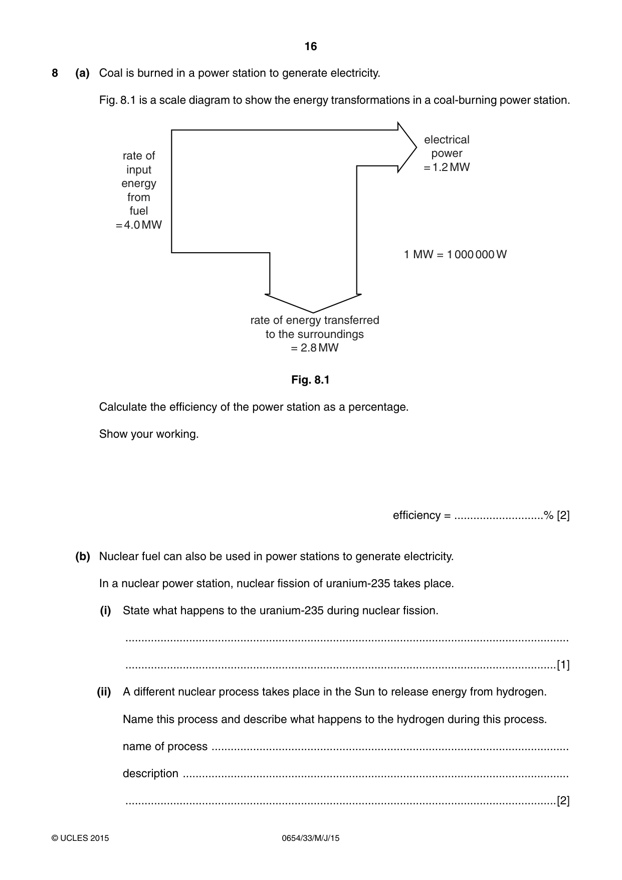 Cambridge IGCSE Sciences - Co-ordinated (Double) 0654 2015 May/June Paper 3 · Variant 3 question paper, page 16 of 28