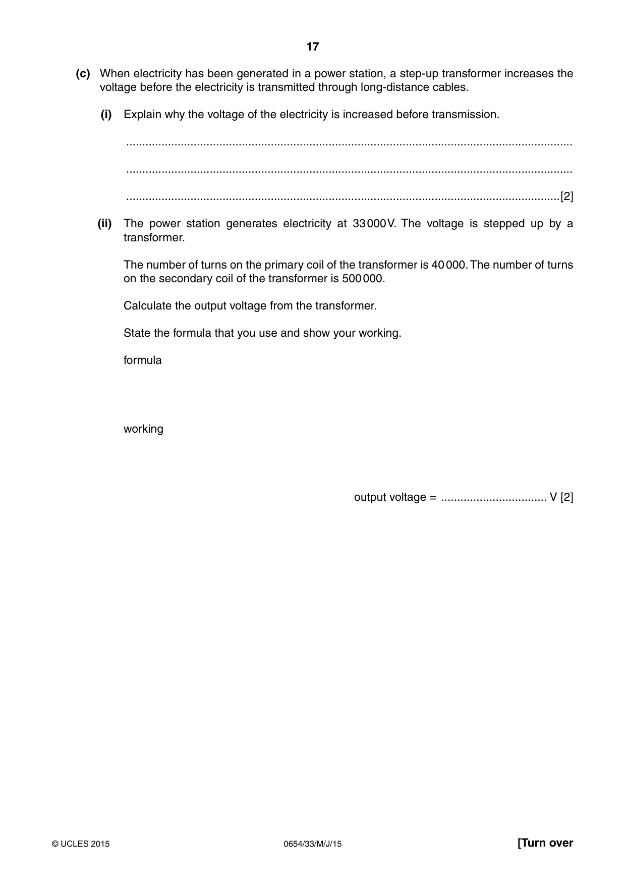 Cambridge IGCSE Sciences - Co-ordinated (Double) 0654 2015 May/June Paper 3 · Variant 3 question paper, page 17 of 28