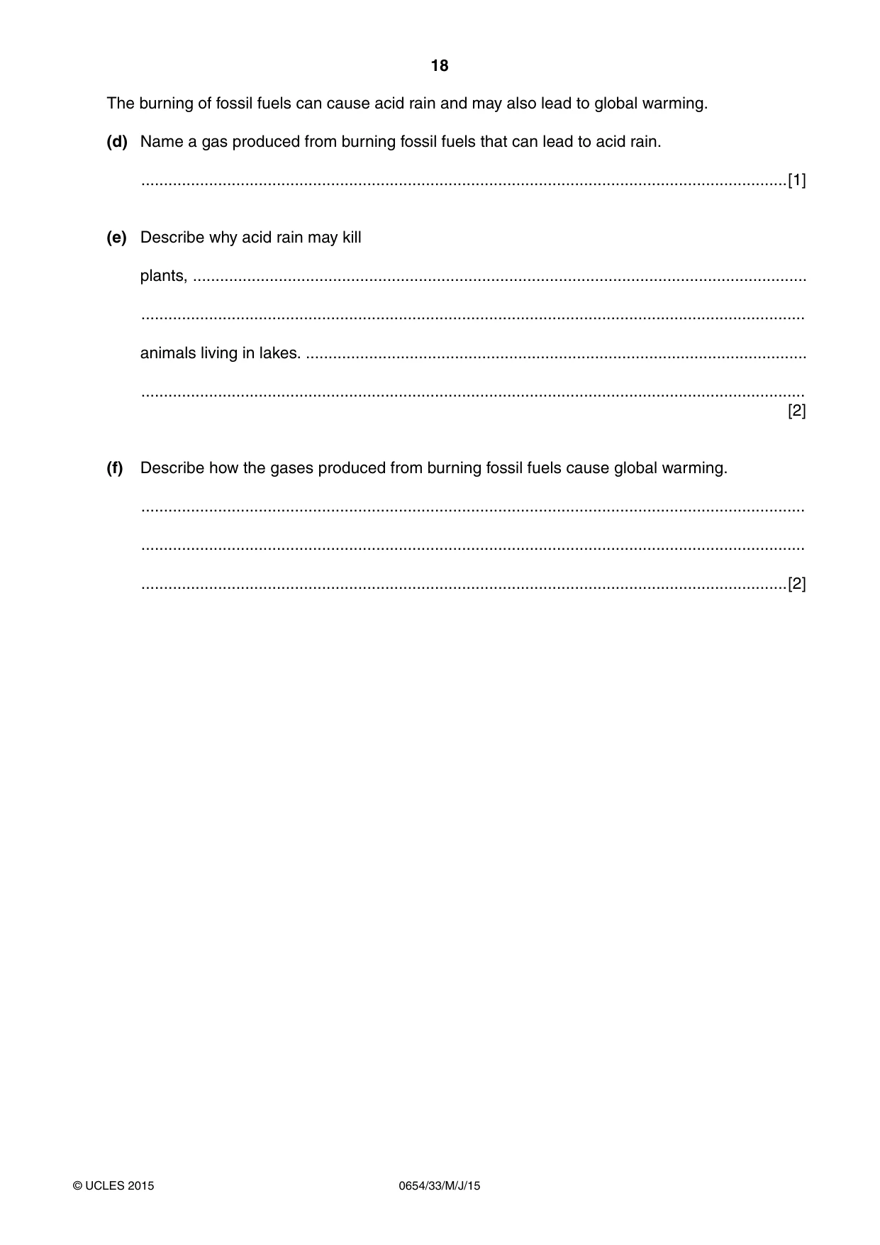 Cambridge IGCSE Sciences - Co-ordinated (Double) 0654 2015 May/June Paper 3 · Variant 3 question paper, page 18 of 28