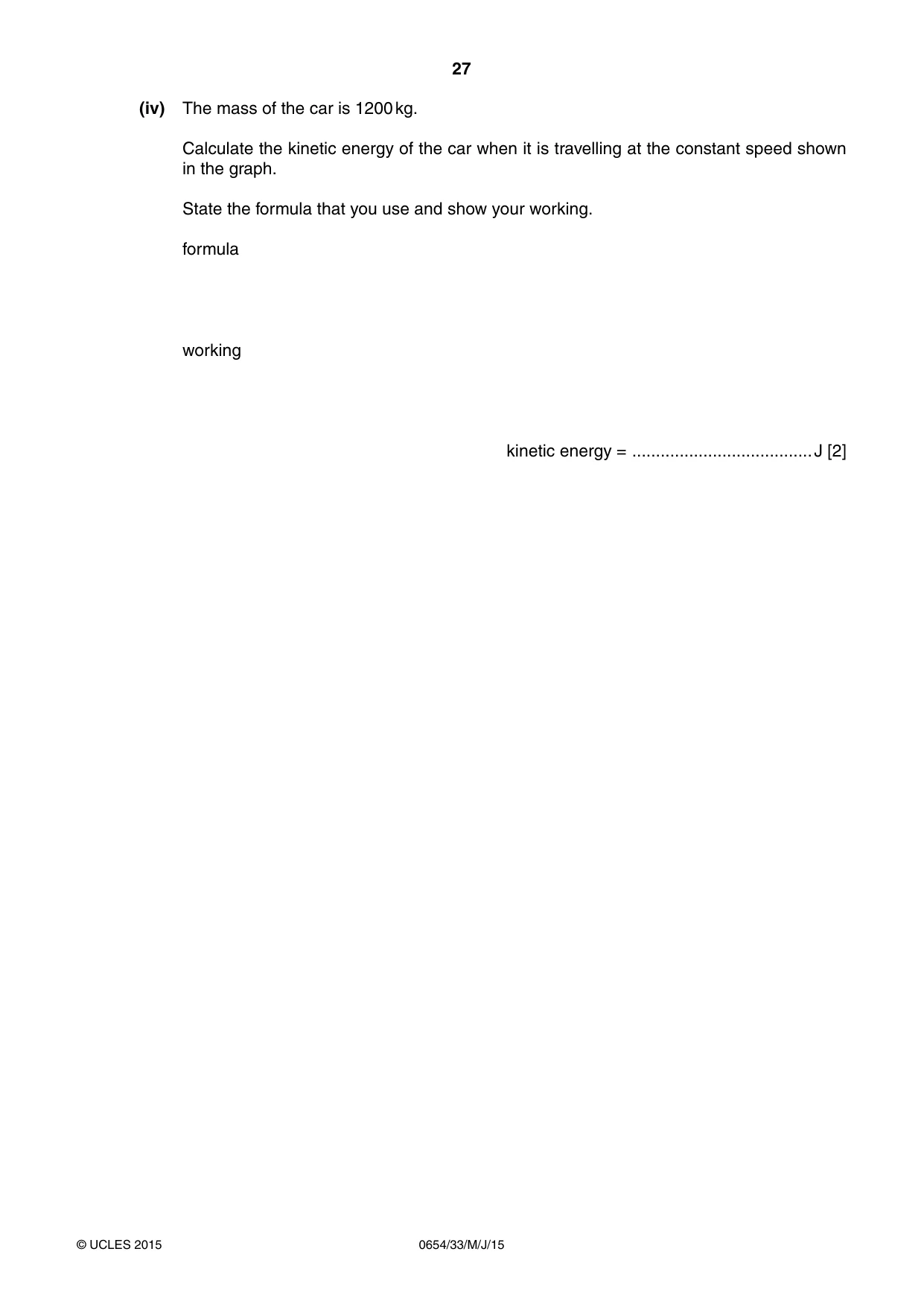 Cambridge IGCSE Sciences - Co-ordinated (Double) 0654 2015 May/June Paper 3 · Variant 3 question paper, page 27 of 28