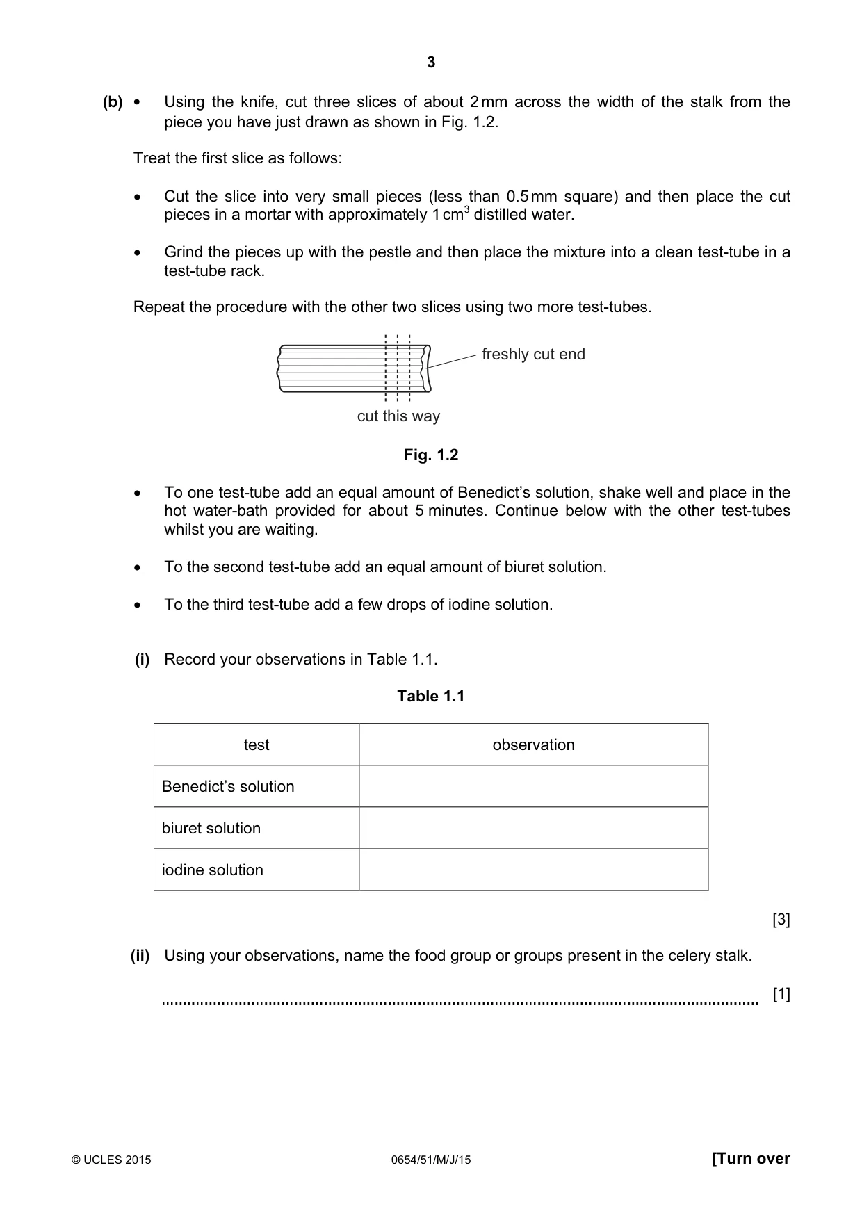 Cambridge IGCSE Sciences - Co-ordinated (Double) 0654 2015 May/June Paper 5 · Variant 1 question paper, page 3 of 16