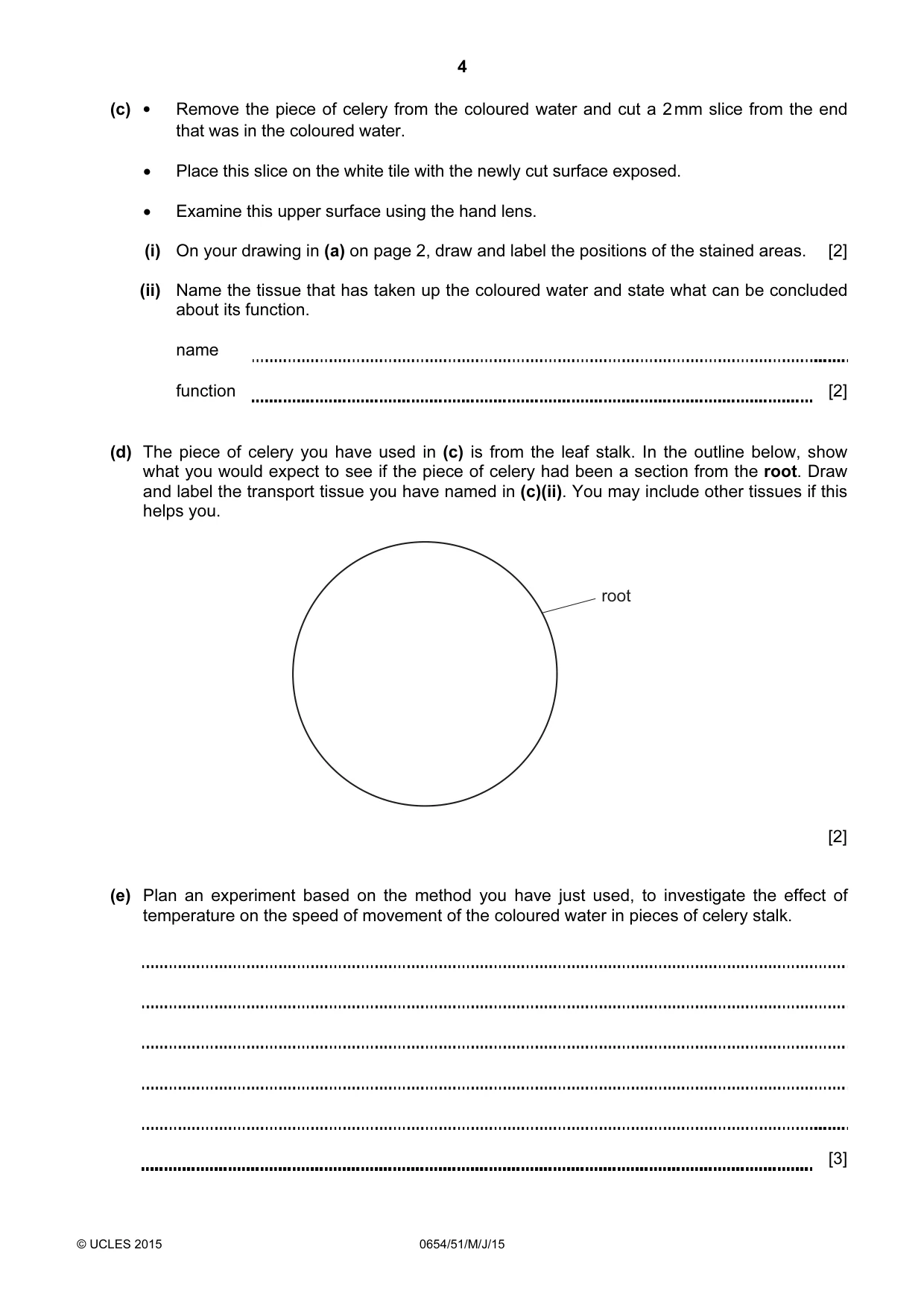Cambridge IGCSE Sciences - Co-ordinated (Double) 0654 2015 May/June Paper 5 · Variant 1 question paper, page 4 of 16