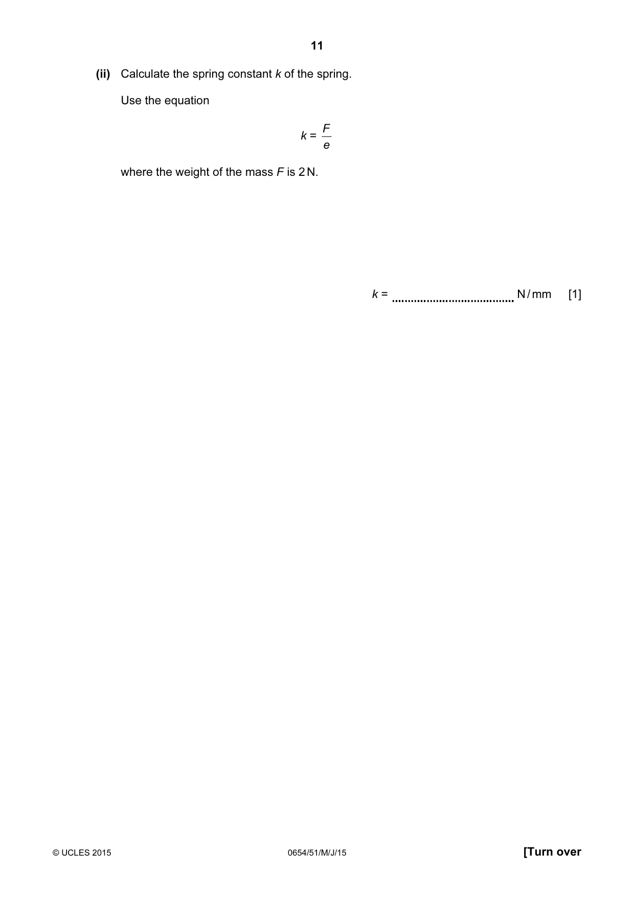 Cambridge IGCSE Sciences - Co-ordinated (Double) 0654 2015 May/June Paper 5 · Variant 1 question paper, page 11 of 16