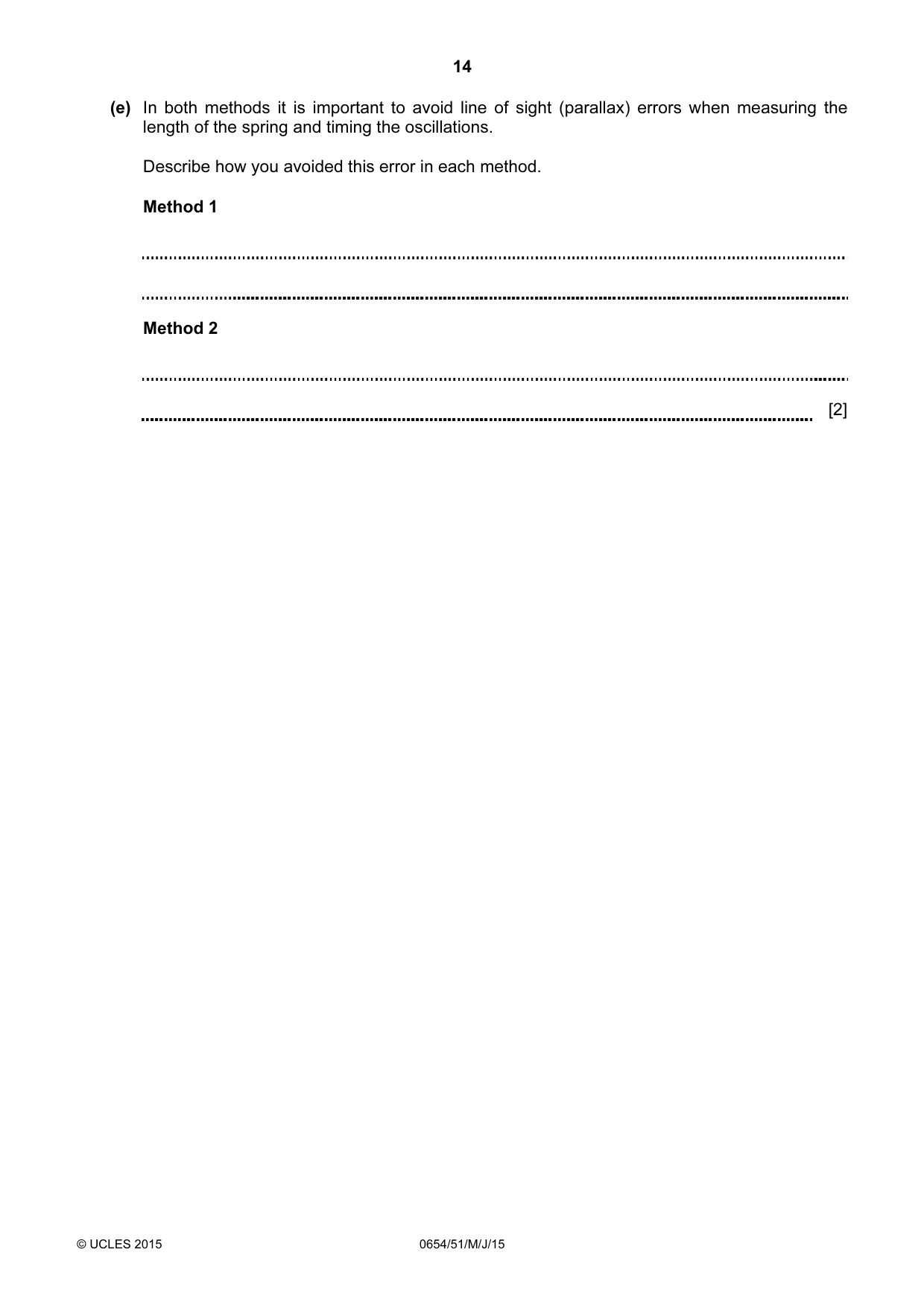 Cambridge IGCSE Sciences - Co-ordinated (Double) 0654 2015 May/June Paper 5 · Variant 1 question paper, page 14 of 16