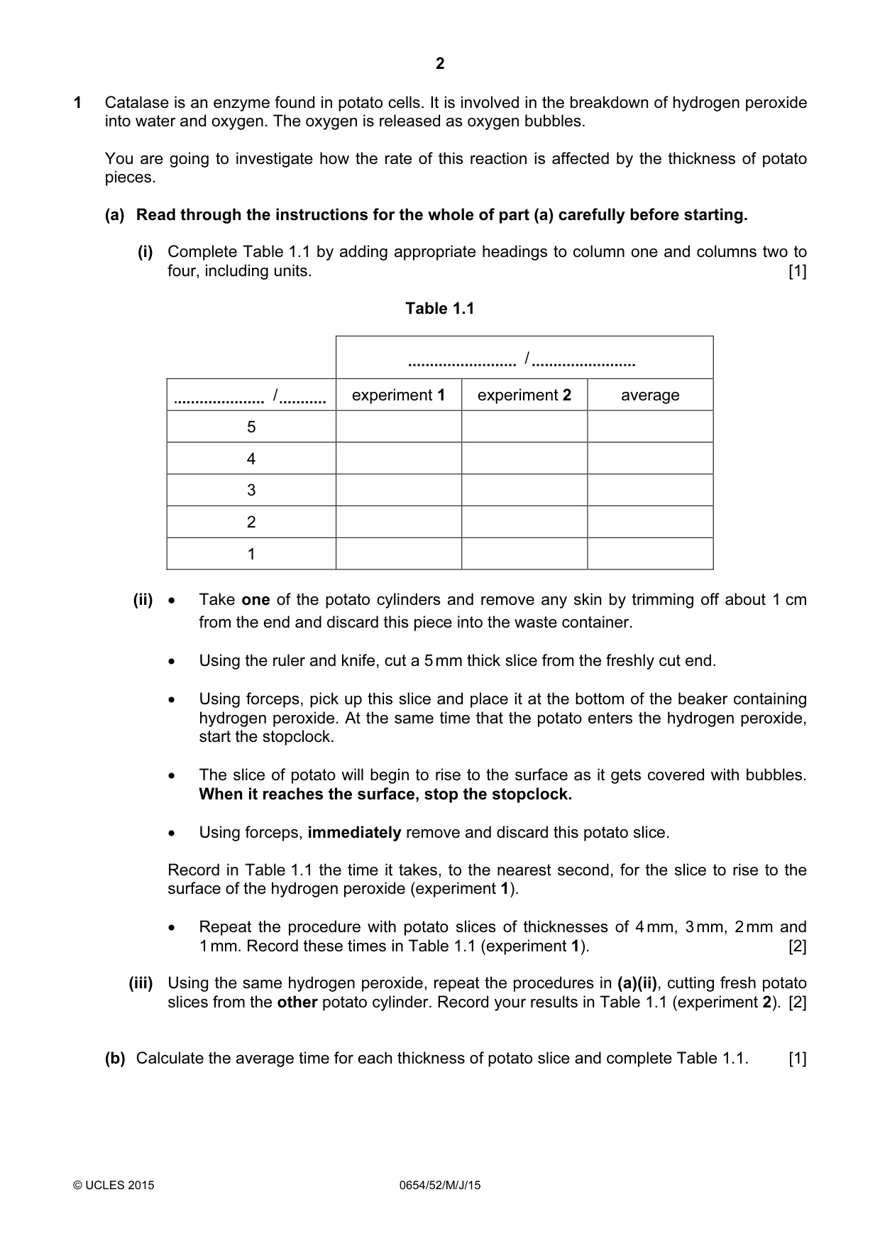 Cambridge IGCSE Sciences - Co-ordinated (Double) 0654 2015 May/June Paper 5 · Variant 2 question paper, page 2 of 12