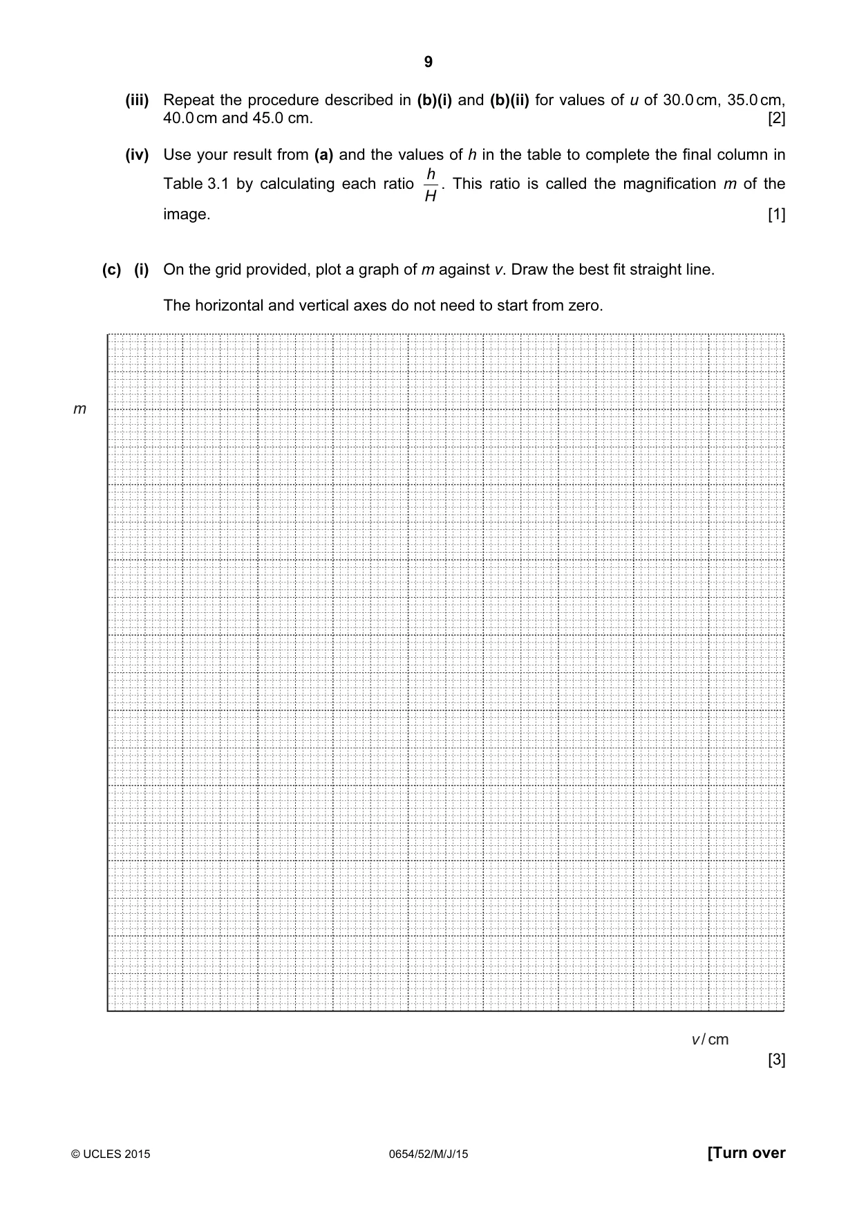 Cambridge IGCSE Sciences - Co-ordinated (Double) 0654 2015 May/June Paper 5 · Variant 2 question paper, page 9 of 12