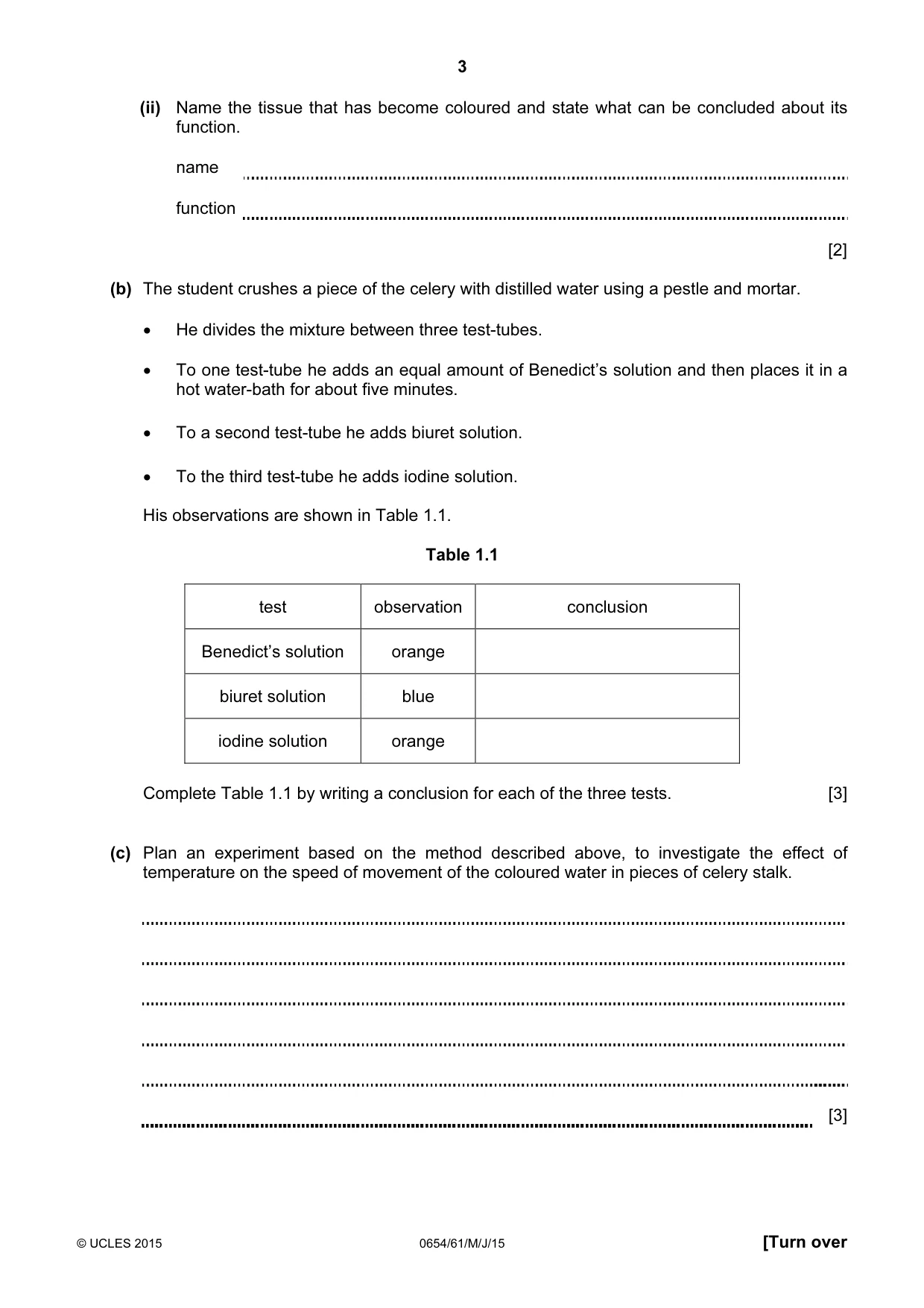 Cambridge IGCSE Sciences - Co-ordinated (Double) 0654 2015 May/June Paper 6 · Variant 1 question paper, page 3 of 16