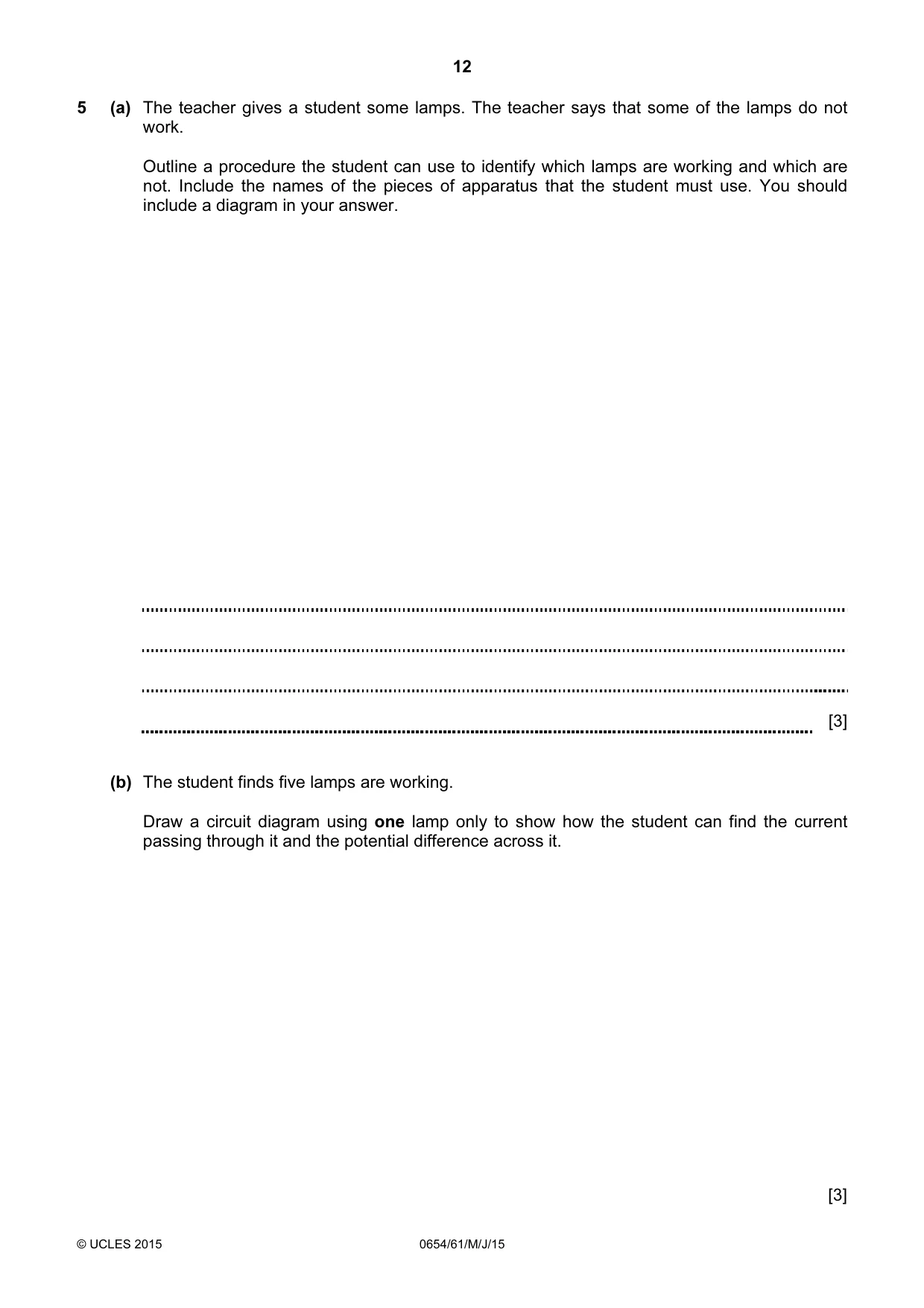 Cambridge IGCSE Sciences - Co-ordinated (Double) 0654 2015 May/June Paper 6 · Variant 1 question paper, page 12 of 16