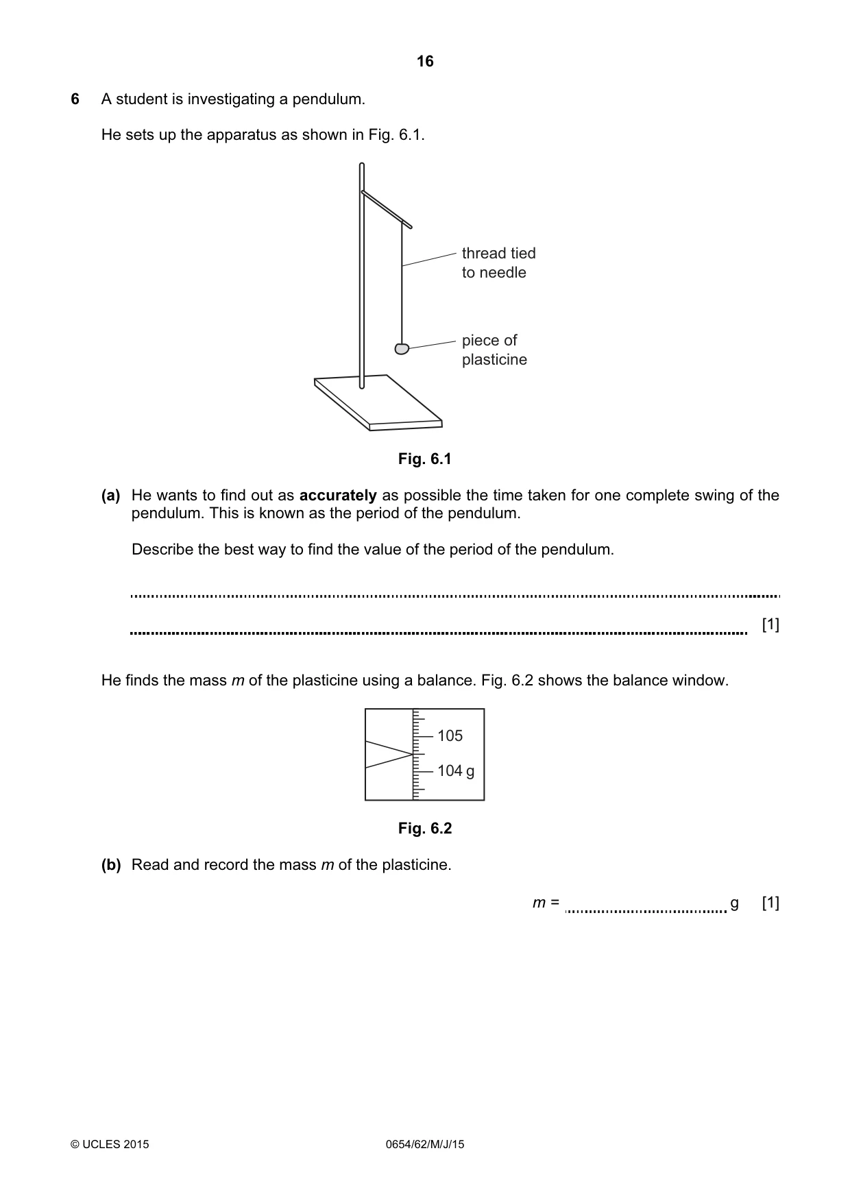 Cambridge IGCSE Sciences - Co-ordinated (Double) 0654 2015 May/June Paper 6 · Variant 2 question paper, page 16 of 20