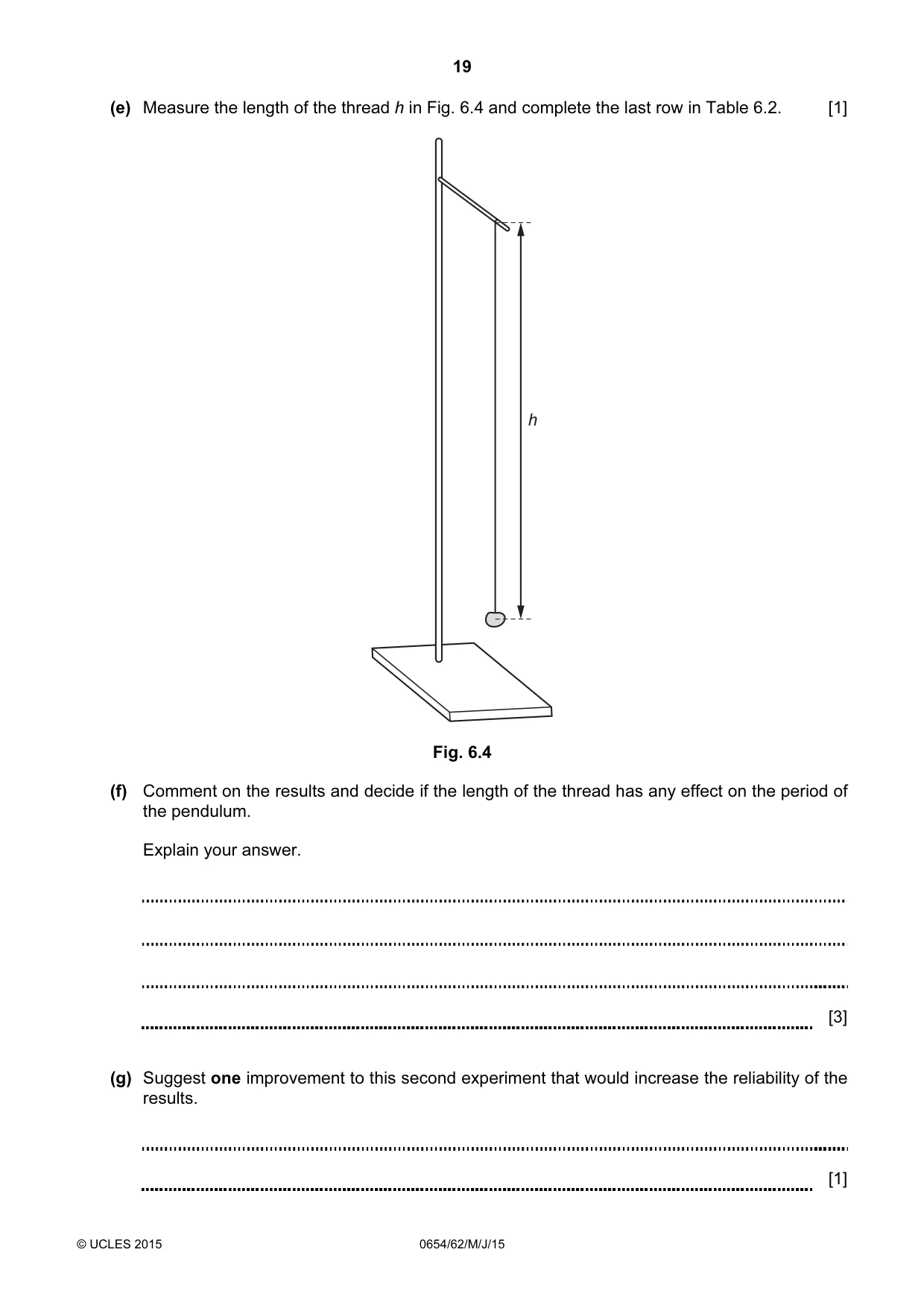 Cambridge IGCSE Sciences - Co-ordinated (Double) 0654 2015 May/June Paper 6 · Variant 2 question paper, page 19 of 20