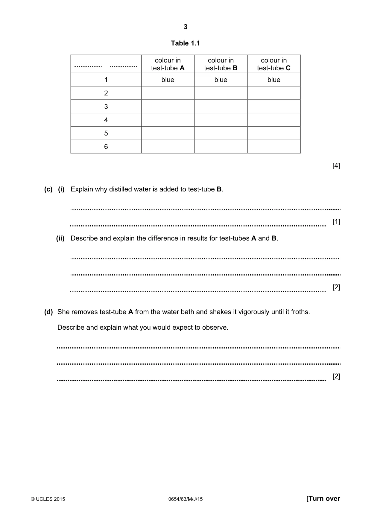 Cambridge IGCSE Sciences - Co-ordinated (Double) 0654 2015 May/June Paper 6 · Variant 3 question paper, page 3 of 20