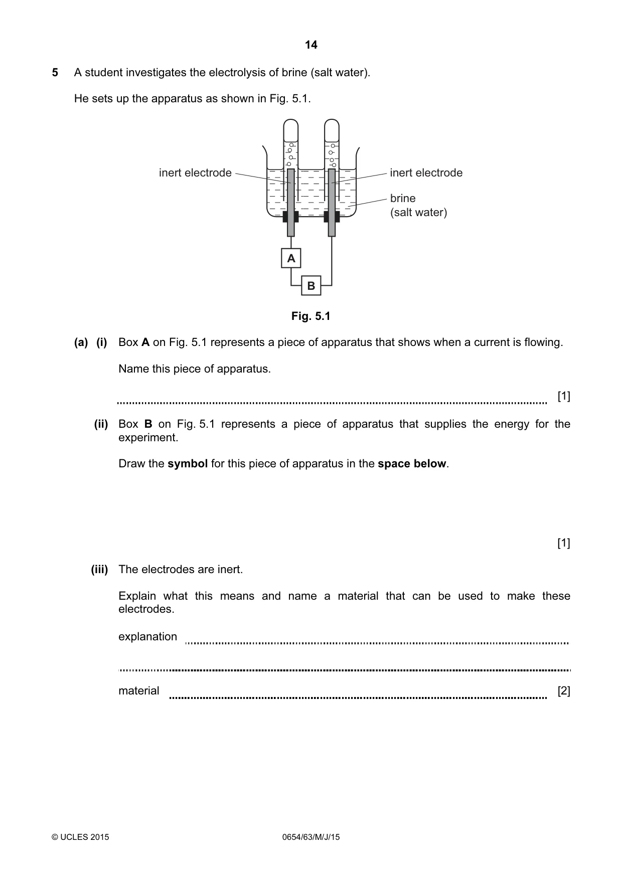 Cambridge IGCSE Sciences - Co-ordinated (Double) 0654 2015 May/June Paper 6 · Variant 3 question paper, page 14 of 20
