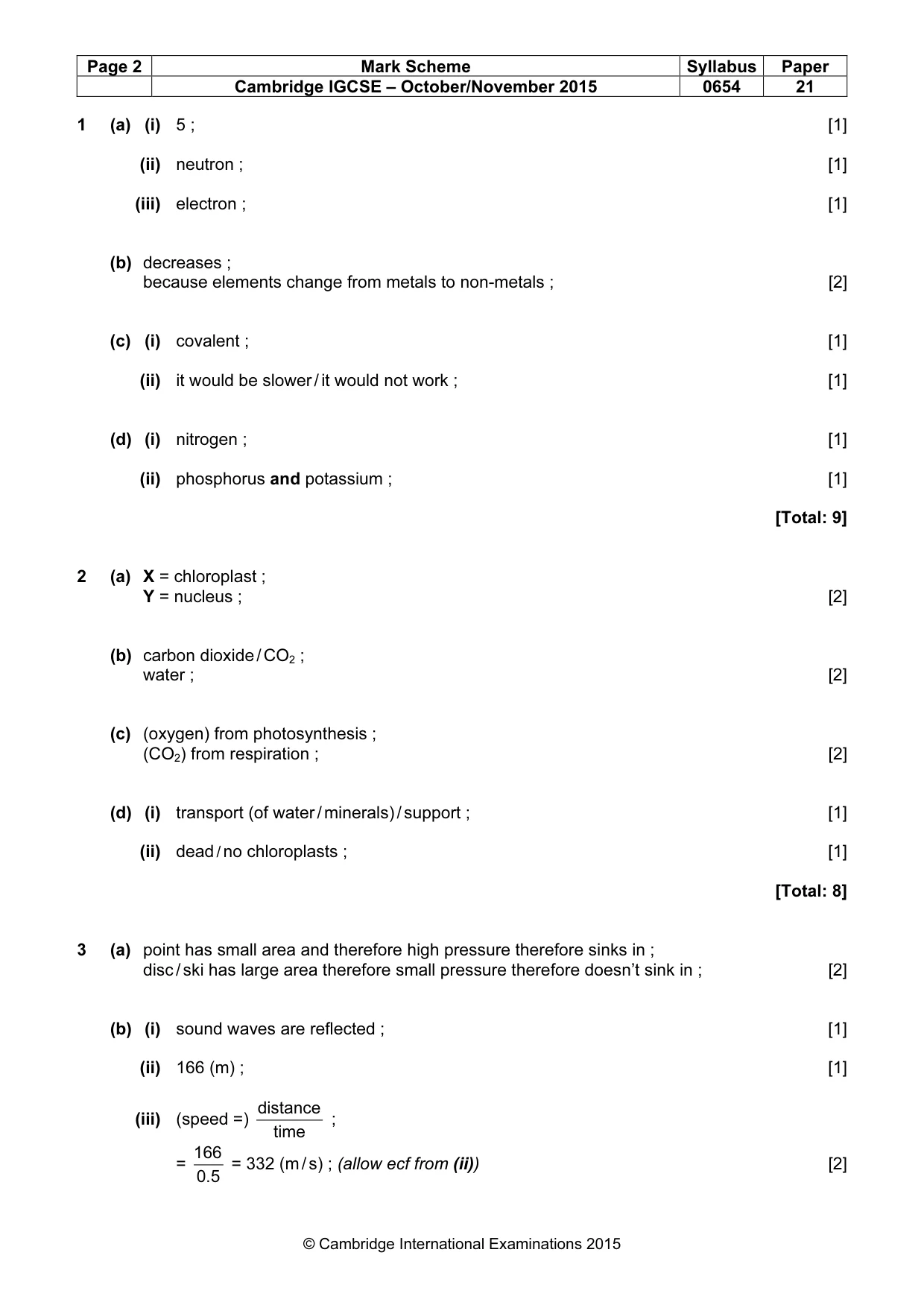 Mark scheme, page 2 of 8