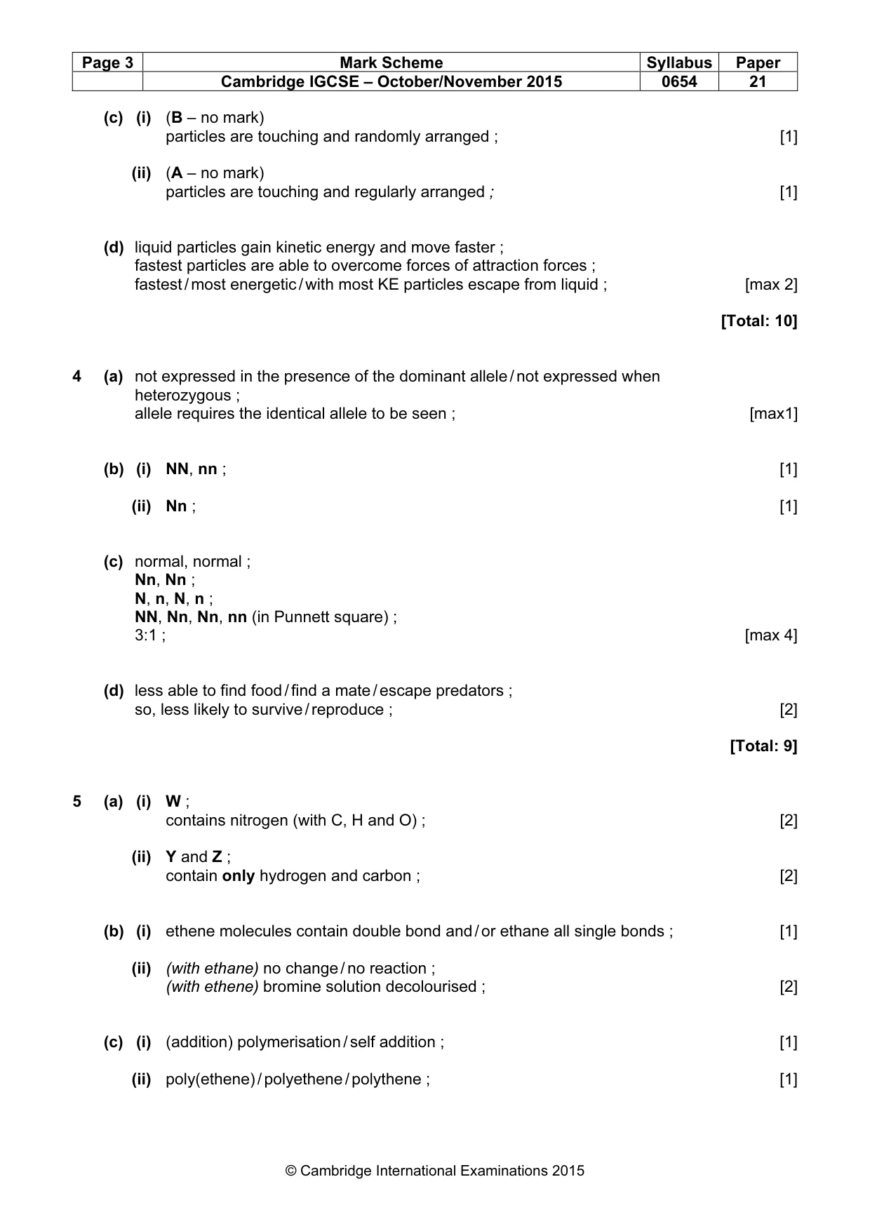 Mark scheme, page 3 of 8