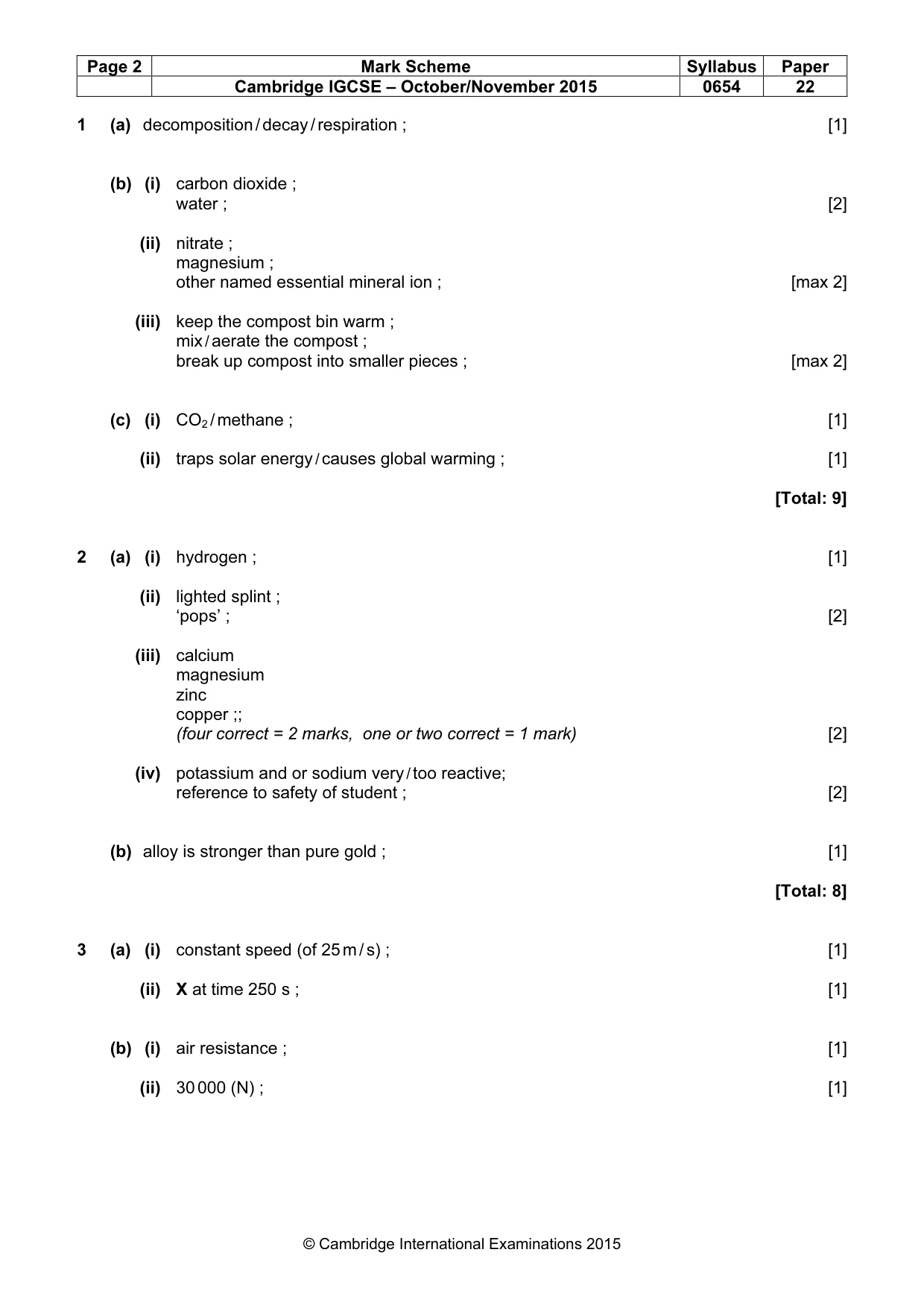 Mark scheme, page 2 of 8