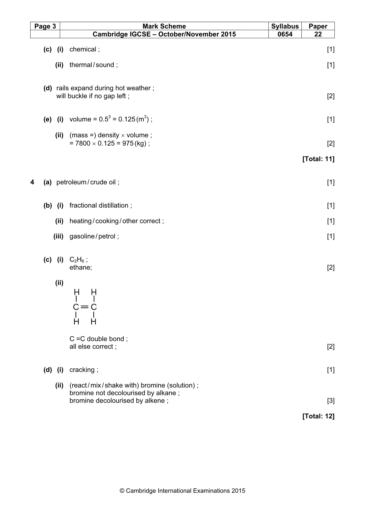 Mark scheme, page 3 of 8