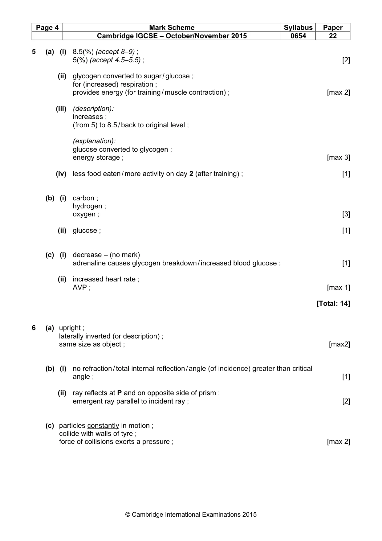 Mark scheme, page 4 of 8