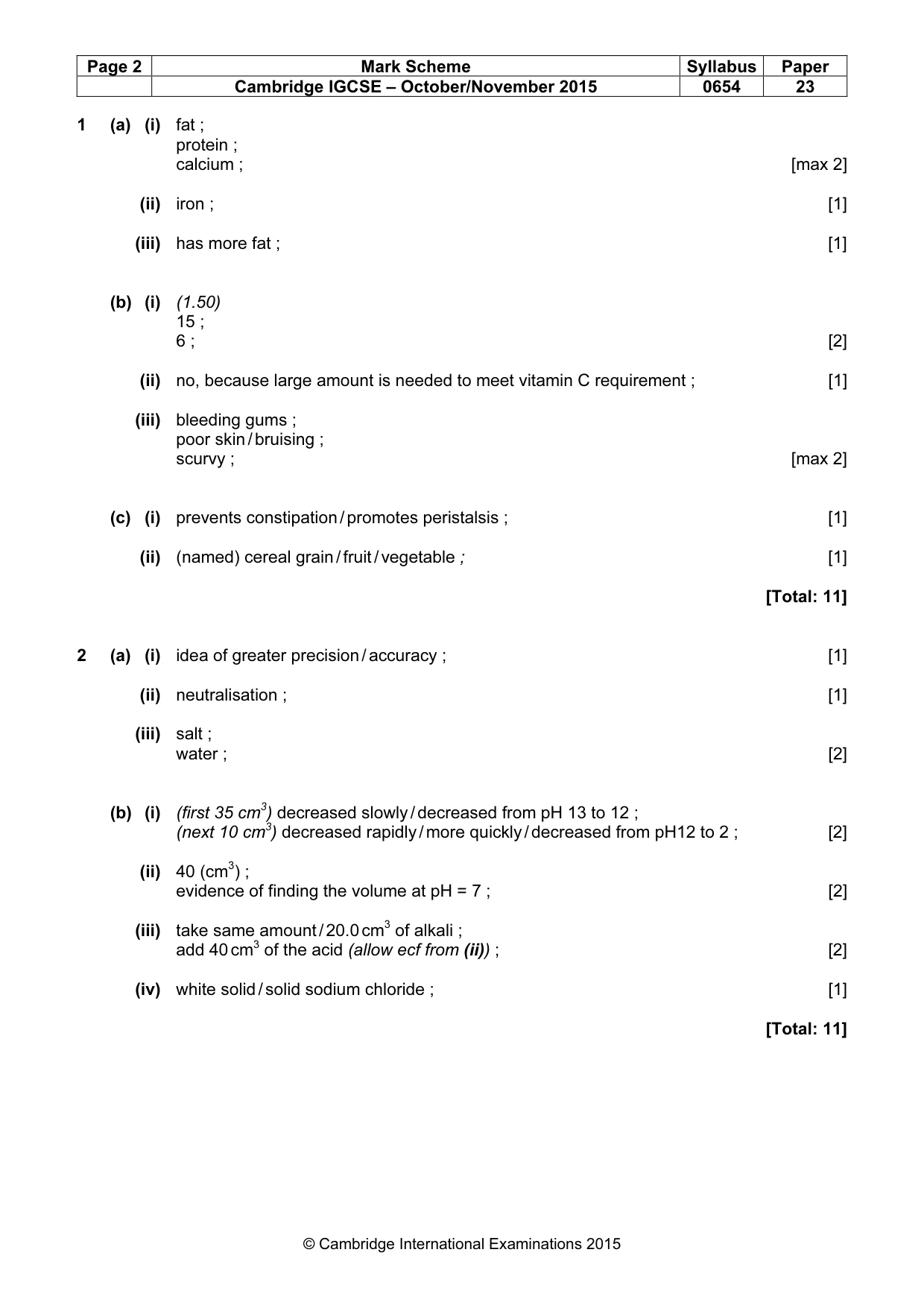 Mark scheme, page 2 of 7
