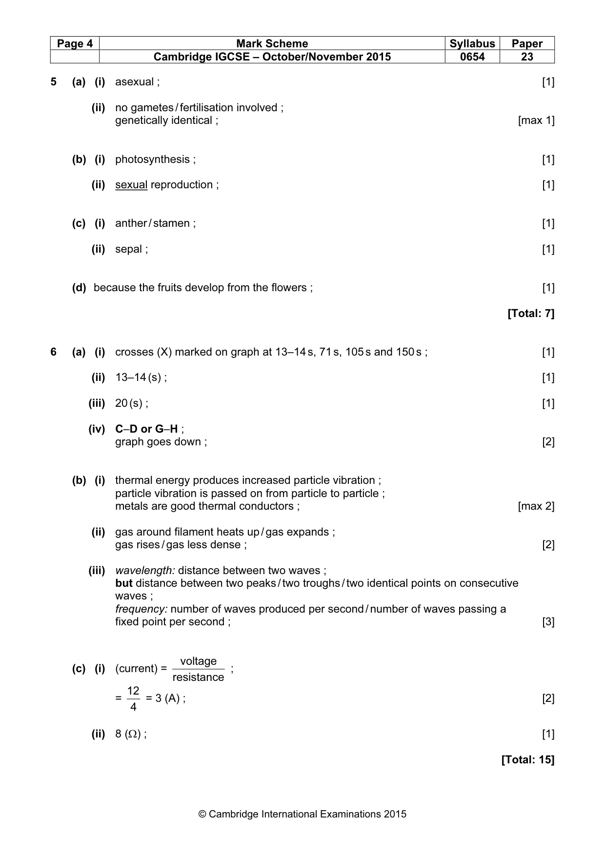 Mark scheme, page 4 of 7