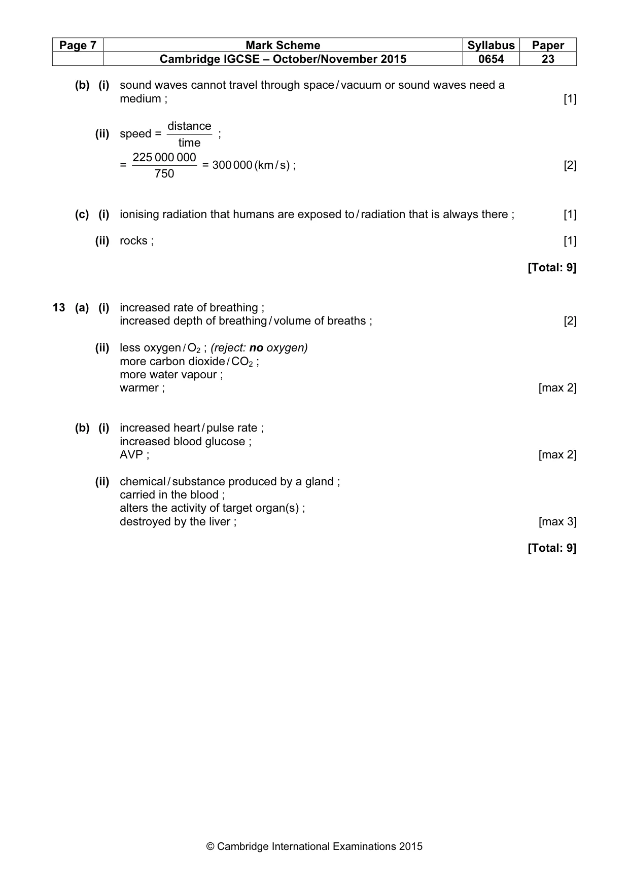 Mark scheme, page 7 of 7